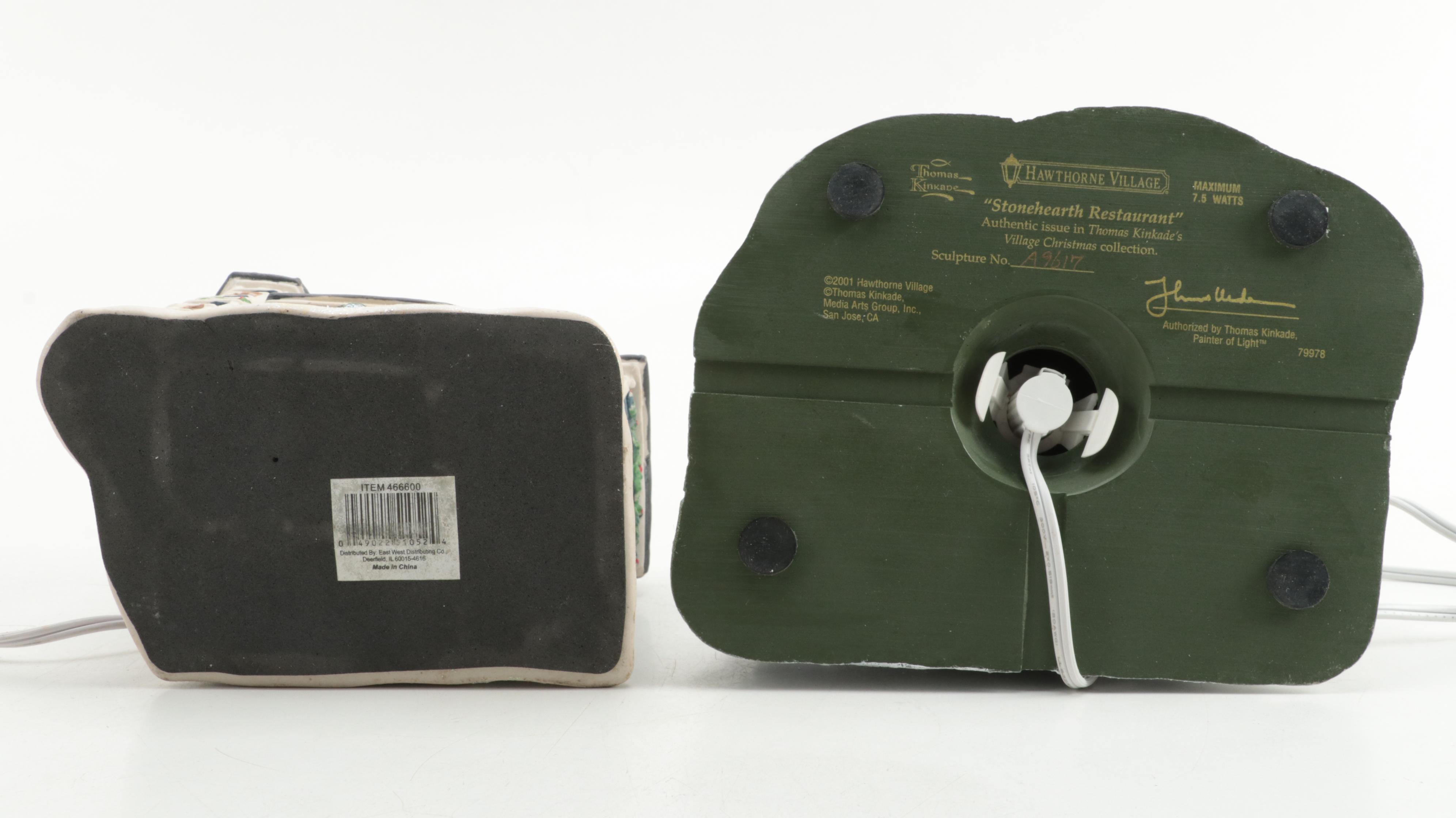 Thomas Kinkaide and Other Illuminated Christmas Village Houses and Ponds