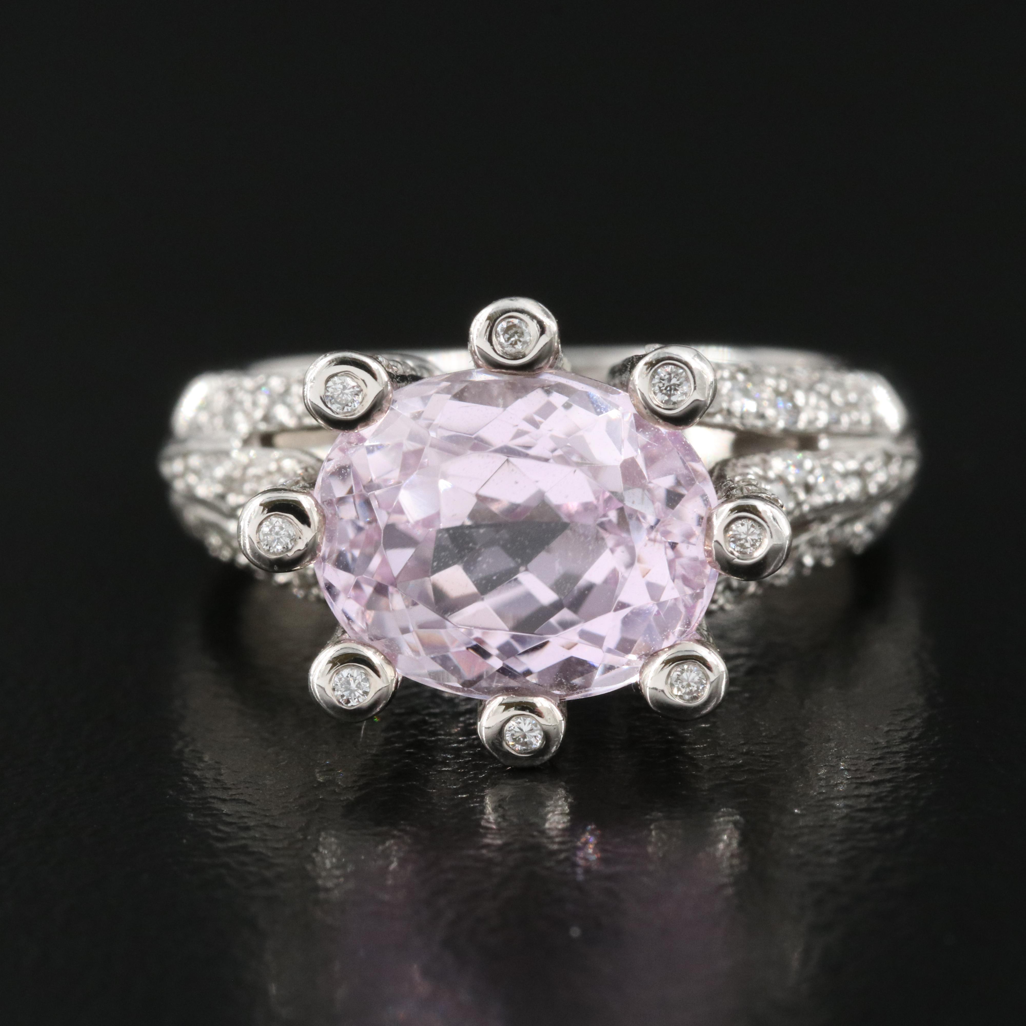 Sonia Bitton 14K 4.26 CT Kunzite and Diamond Ring