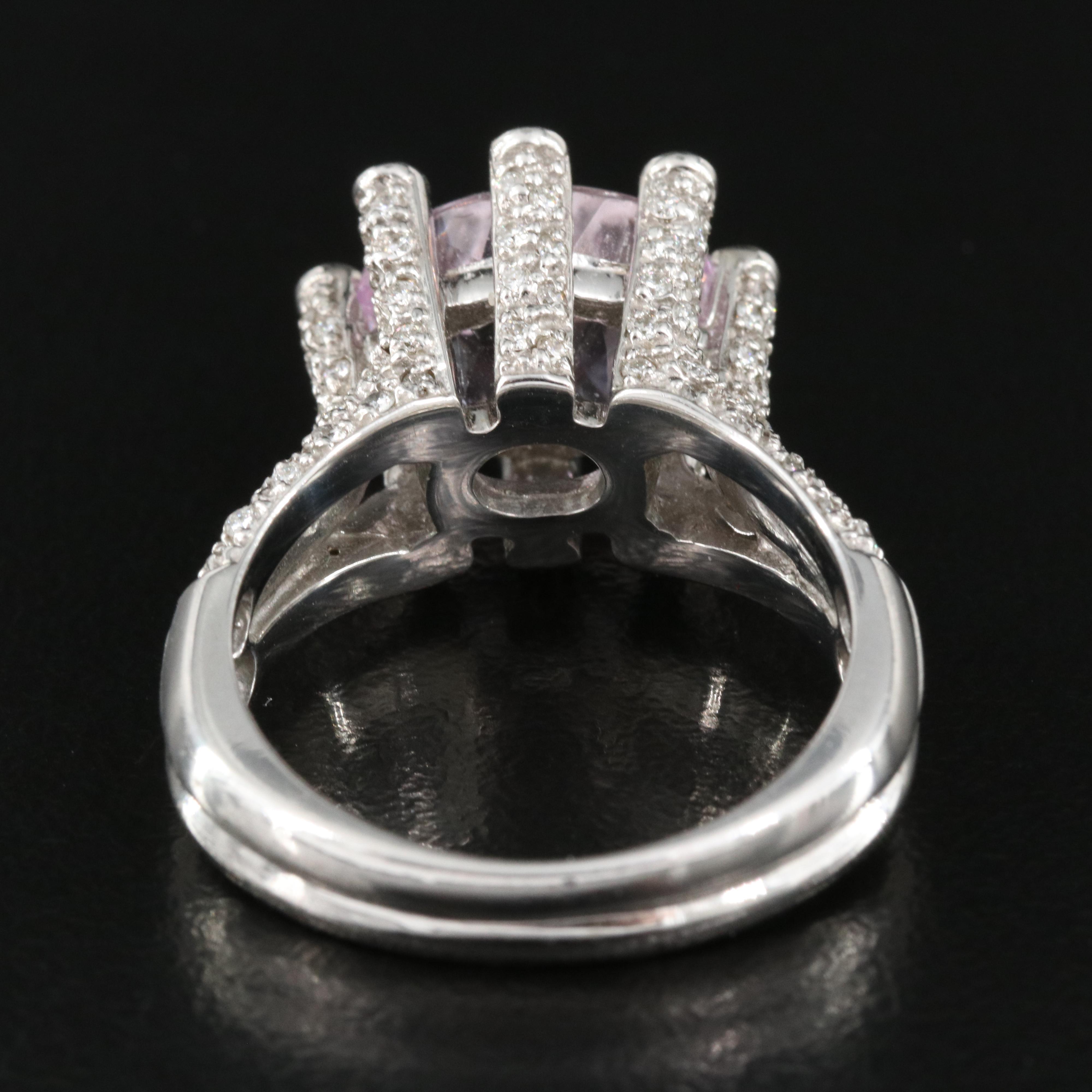Sonia Bitton 14K 4.26 CT Kunzite and Diamond Ring