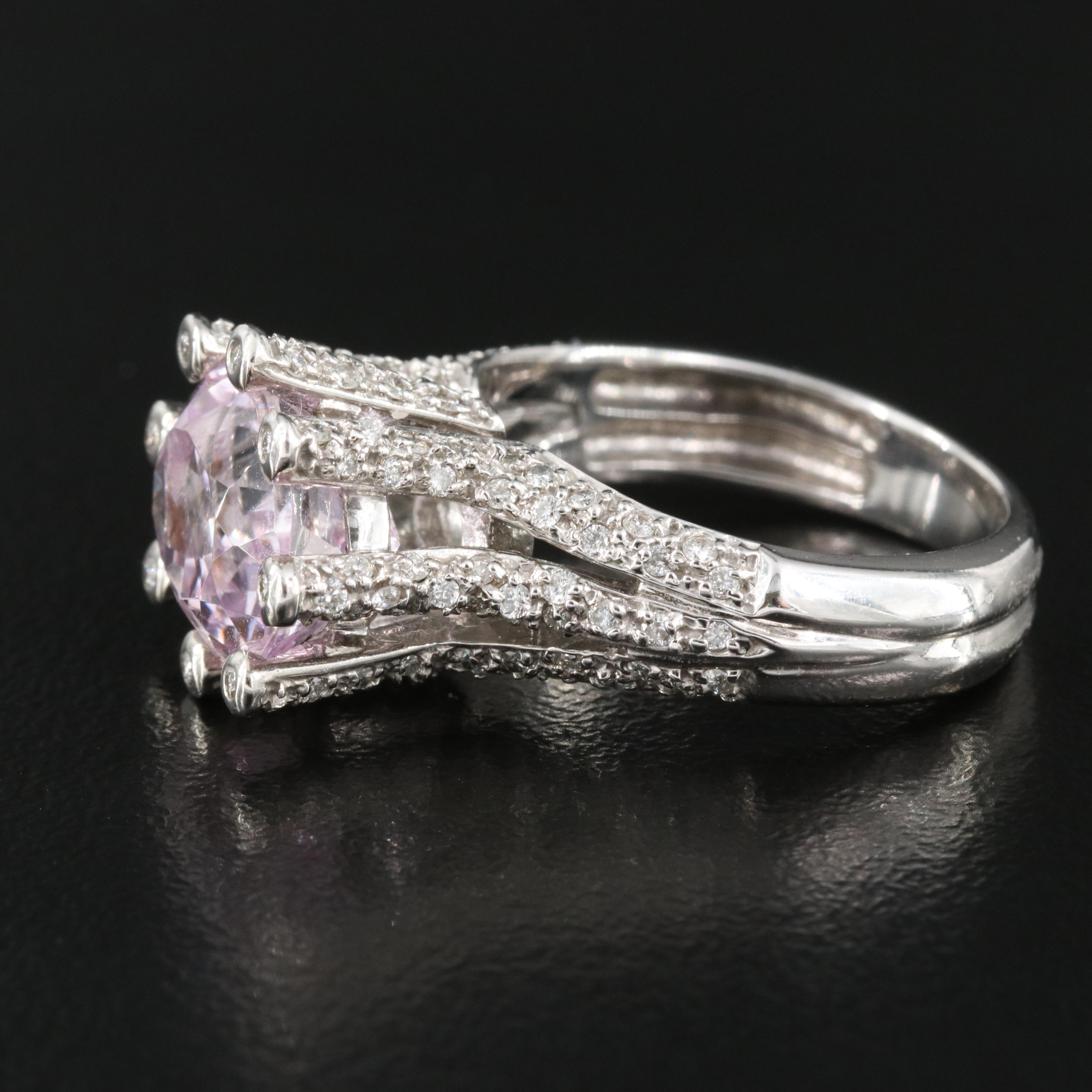 Sonia Bitton 14K 4.26 CT Kunzite and Diamond Ring