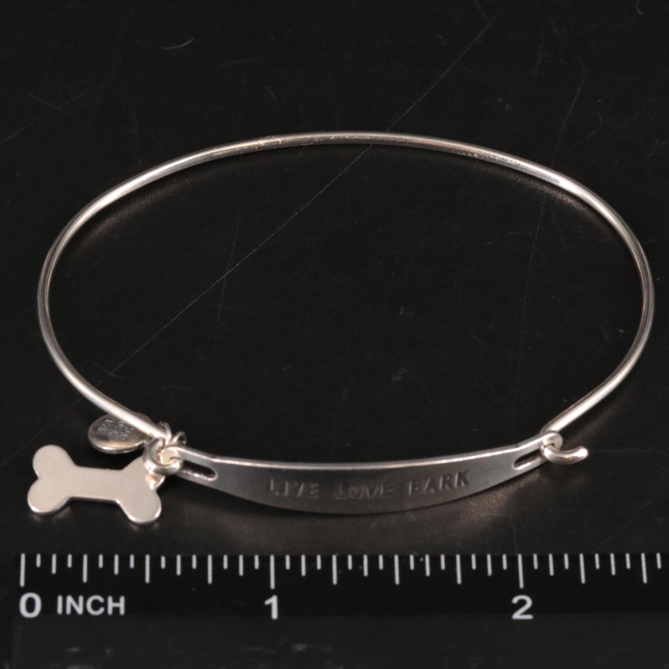 Sterling Bangle Dog Owner Bracelet