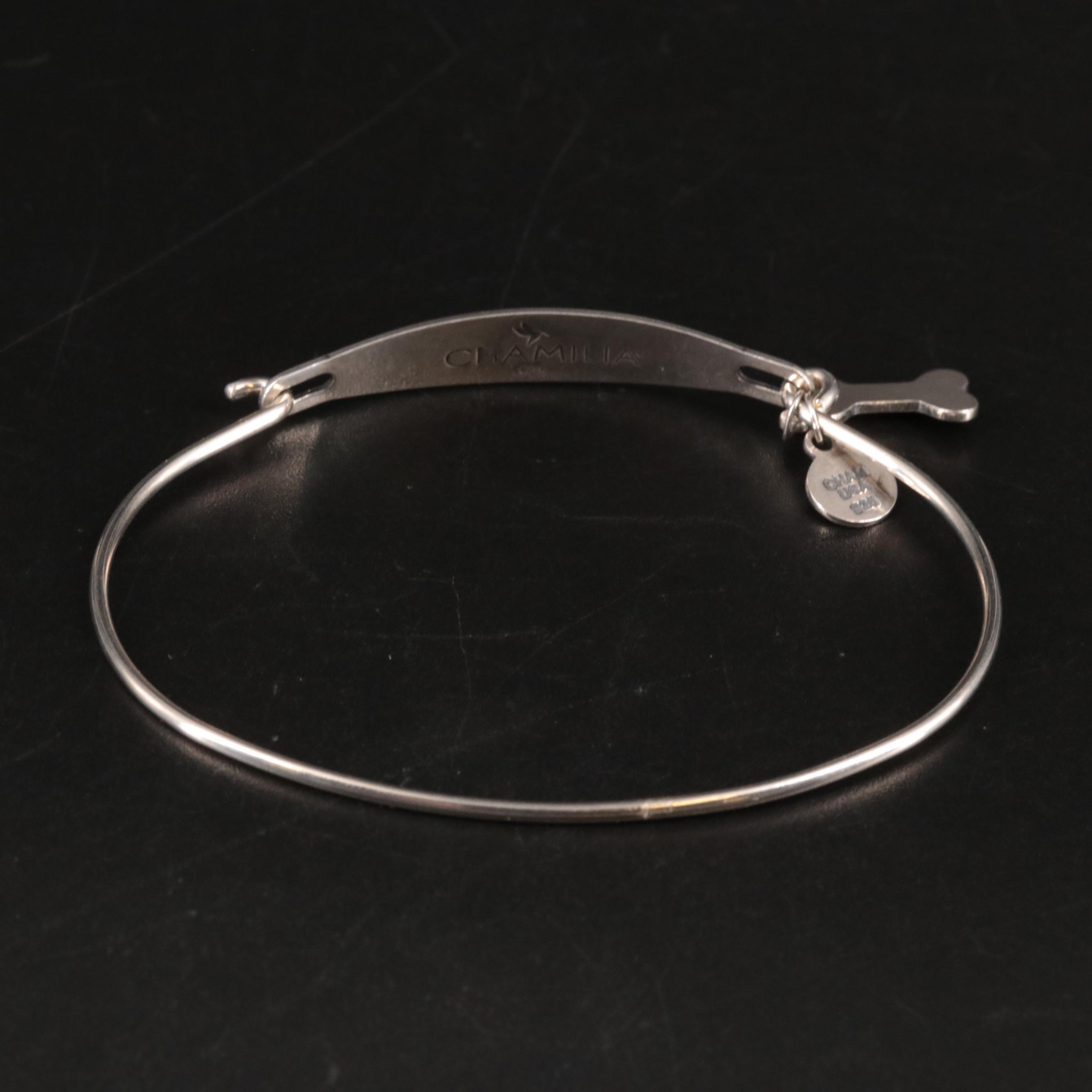 Sterling Bangle Dog Owner Bracelet