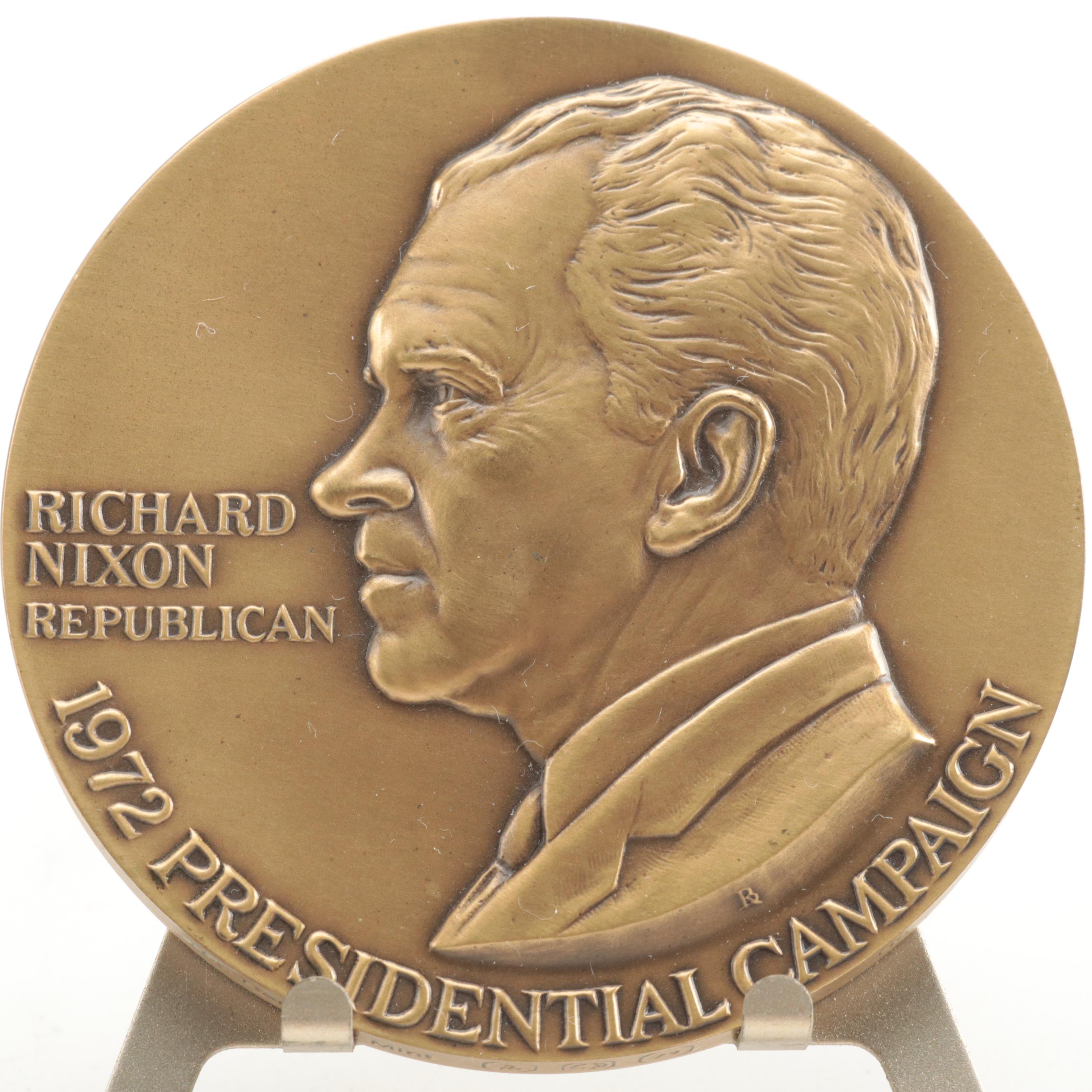 1972 Danbury Mint Limited Edition Presidential Campaign Bronze Medal