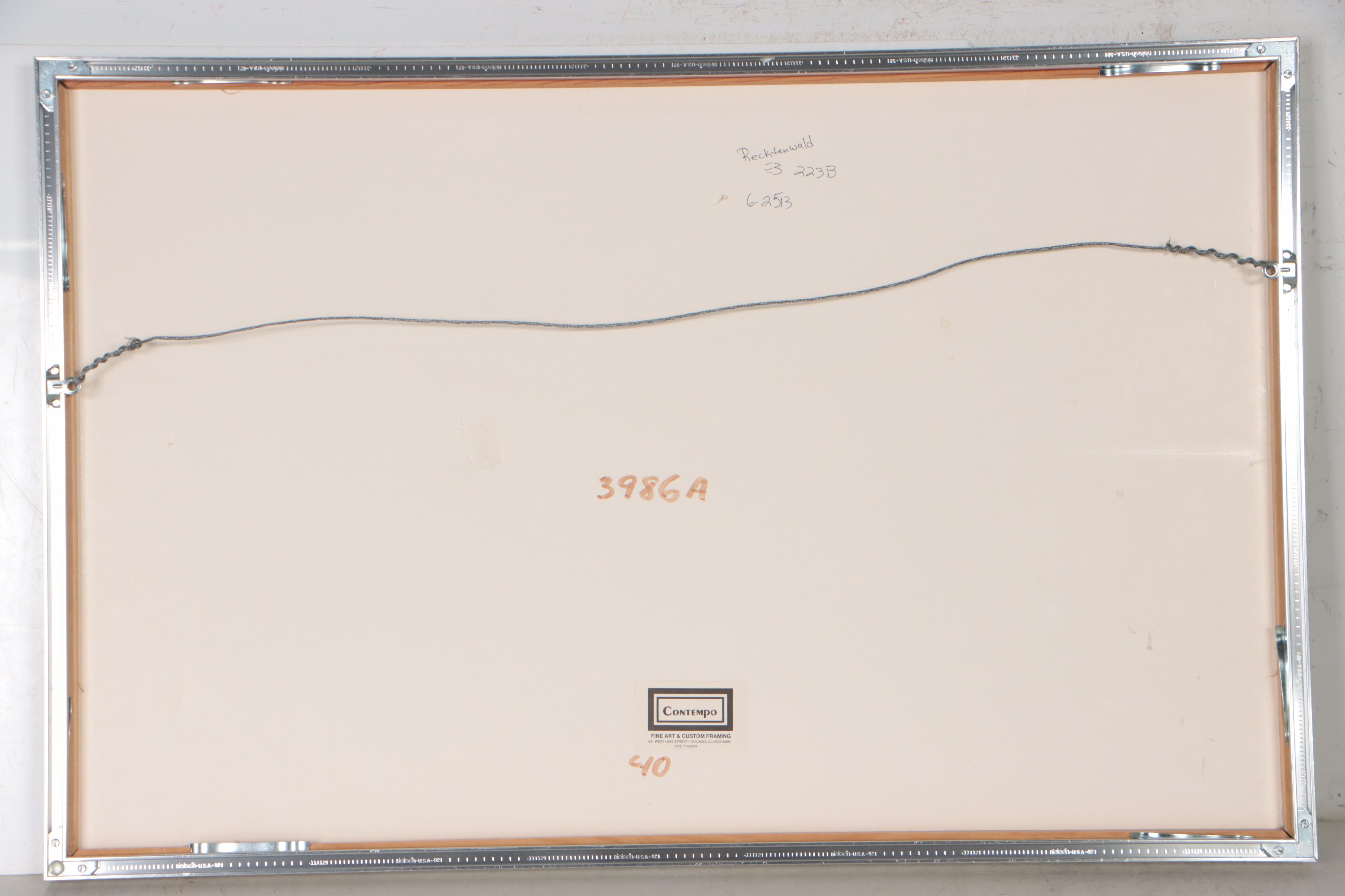 Lake Landscape Lithograph, Late 20th Century