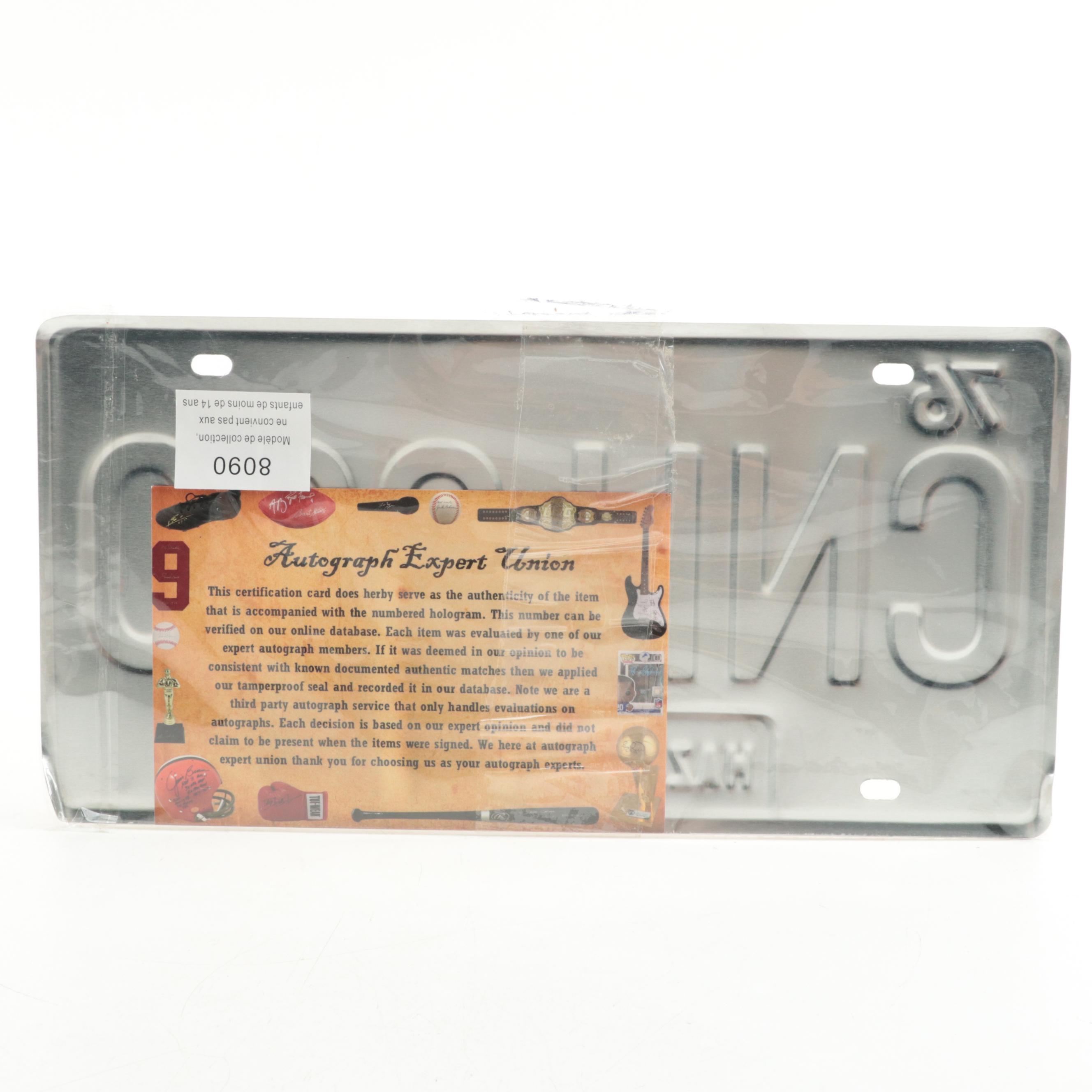 "Dukes Of Hazzard" Signed License Plate With Wopat, Bach, Schneider