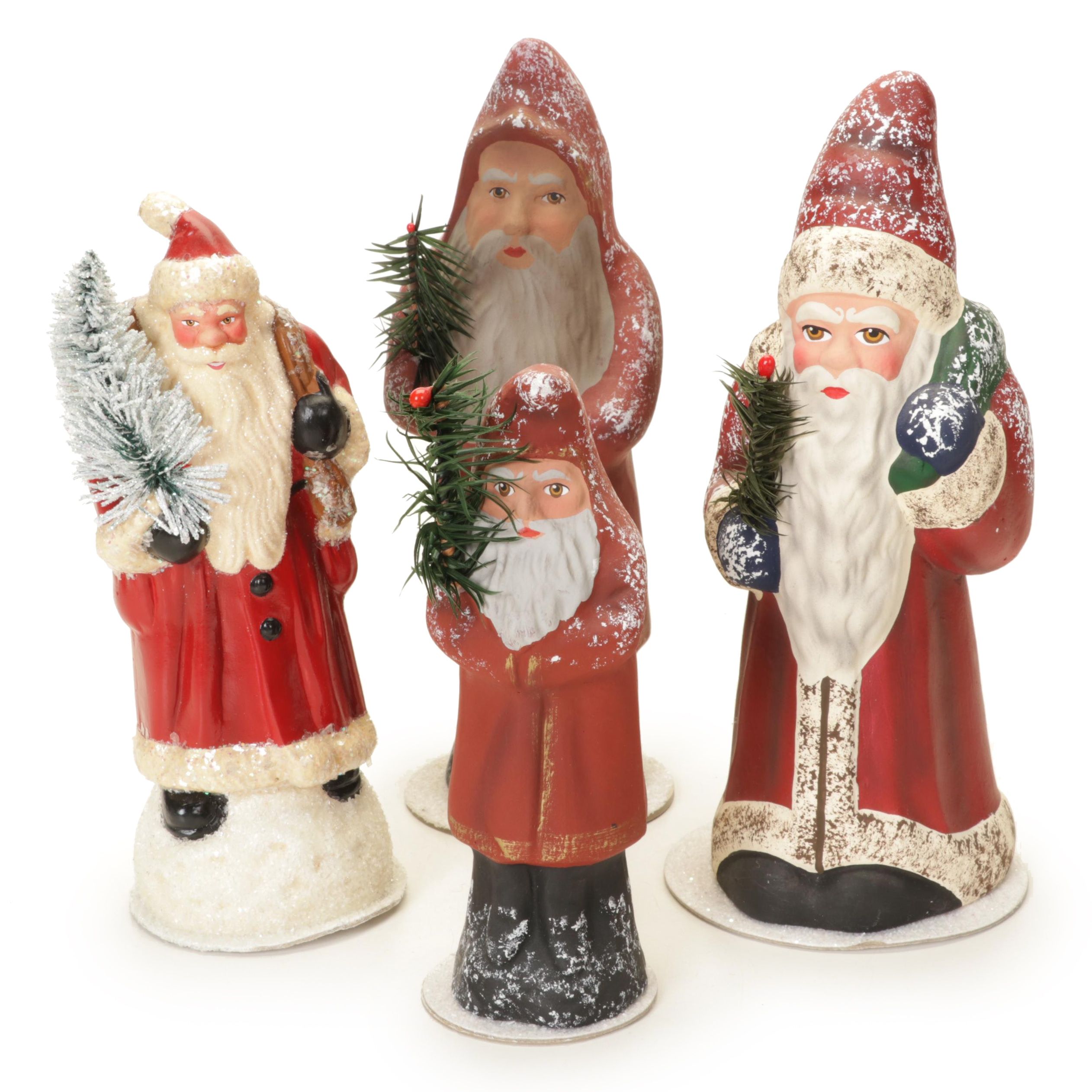 Ino Schaller Papier-Mâché Santa Claus Figurines Featuring "Belsnickel"