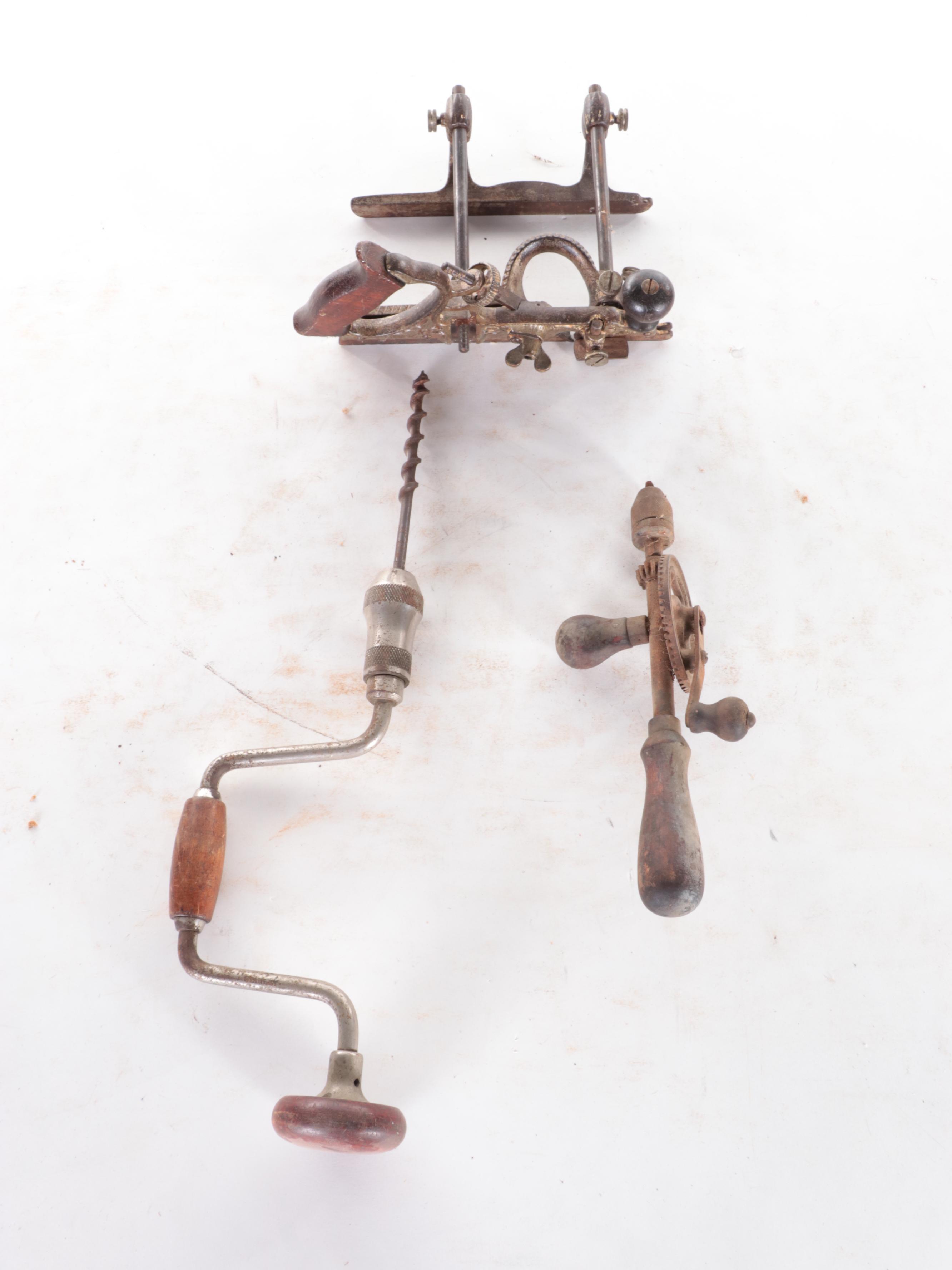 Stanley Brass Mounted Wooden Levels and Other Woodworking Tools