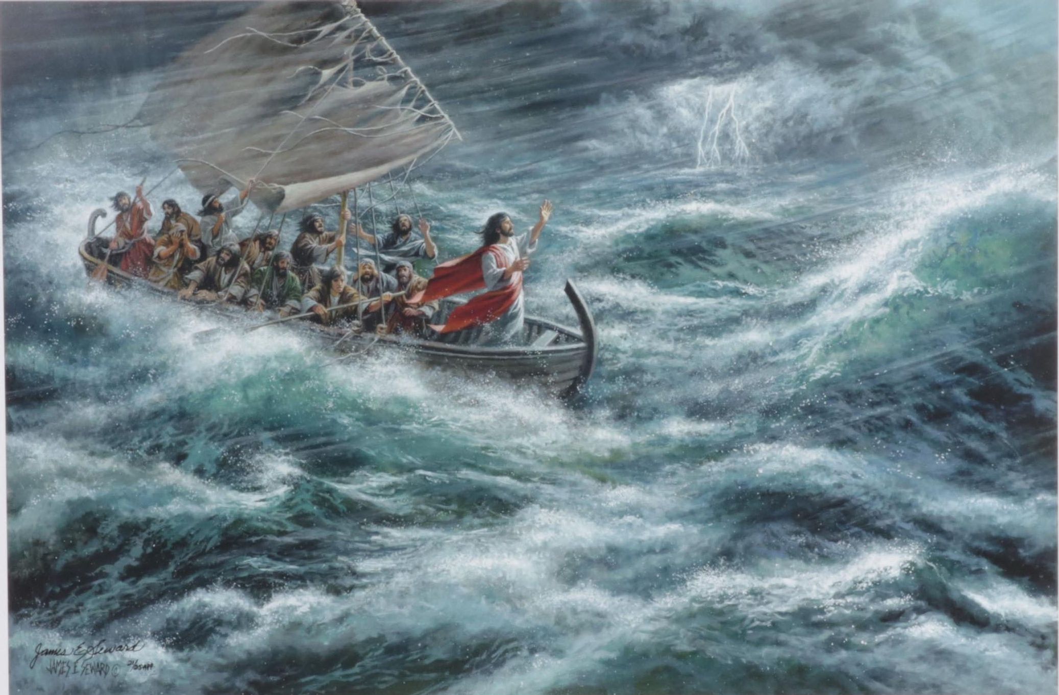 James E. Seward Offset Lithograph "Peace! Be Still!," 2008