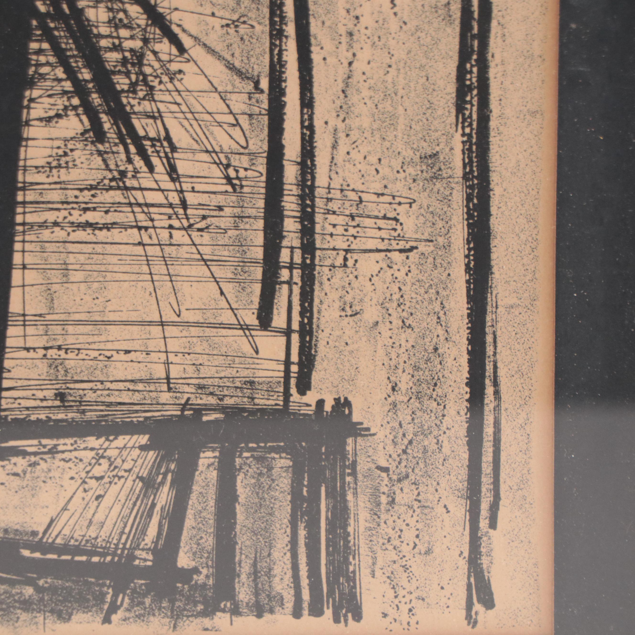 Bernard Buffet Color Lithograph "Les Fleurs," Circa 1970