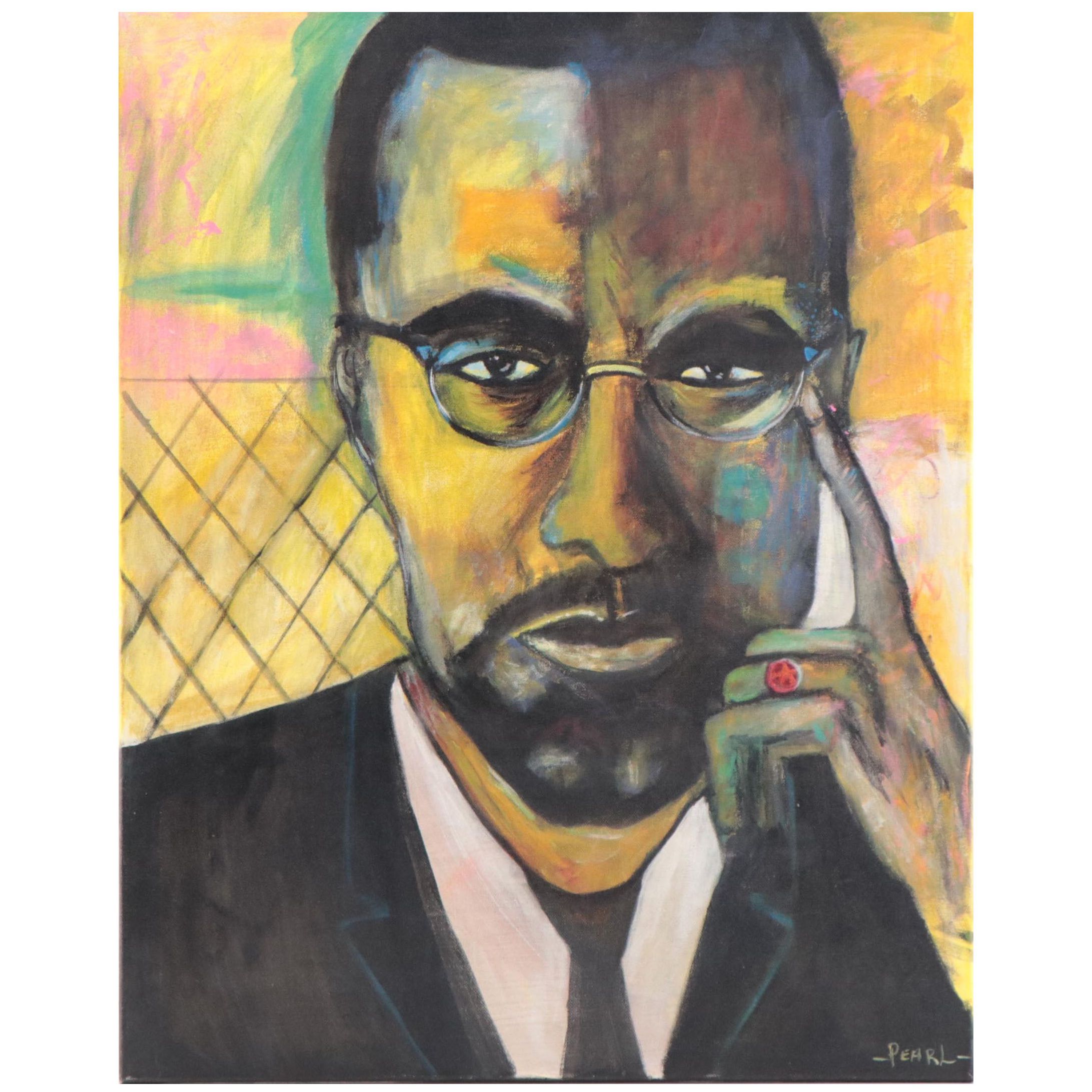 Oil Painting After Melina Jones "Malcolm X"