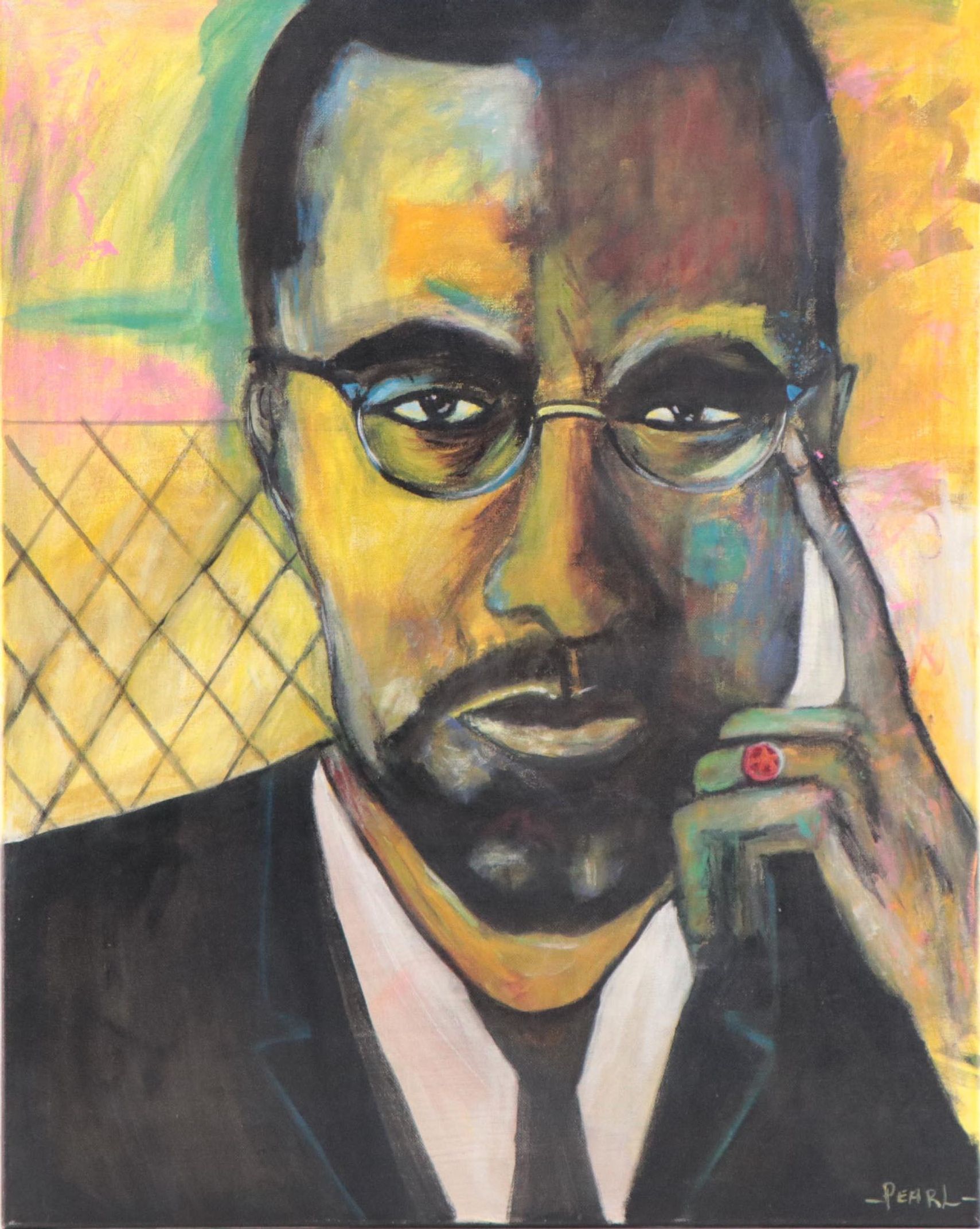 Oil Painting After Melina Jones "Malcolm X"