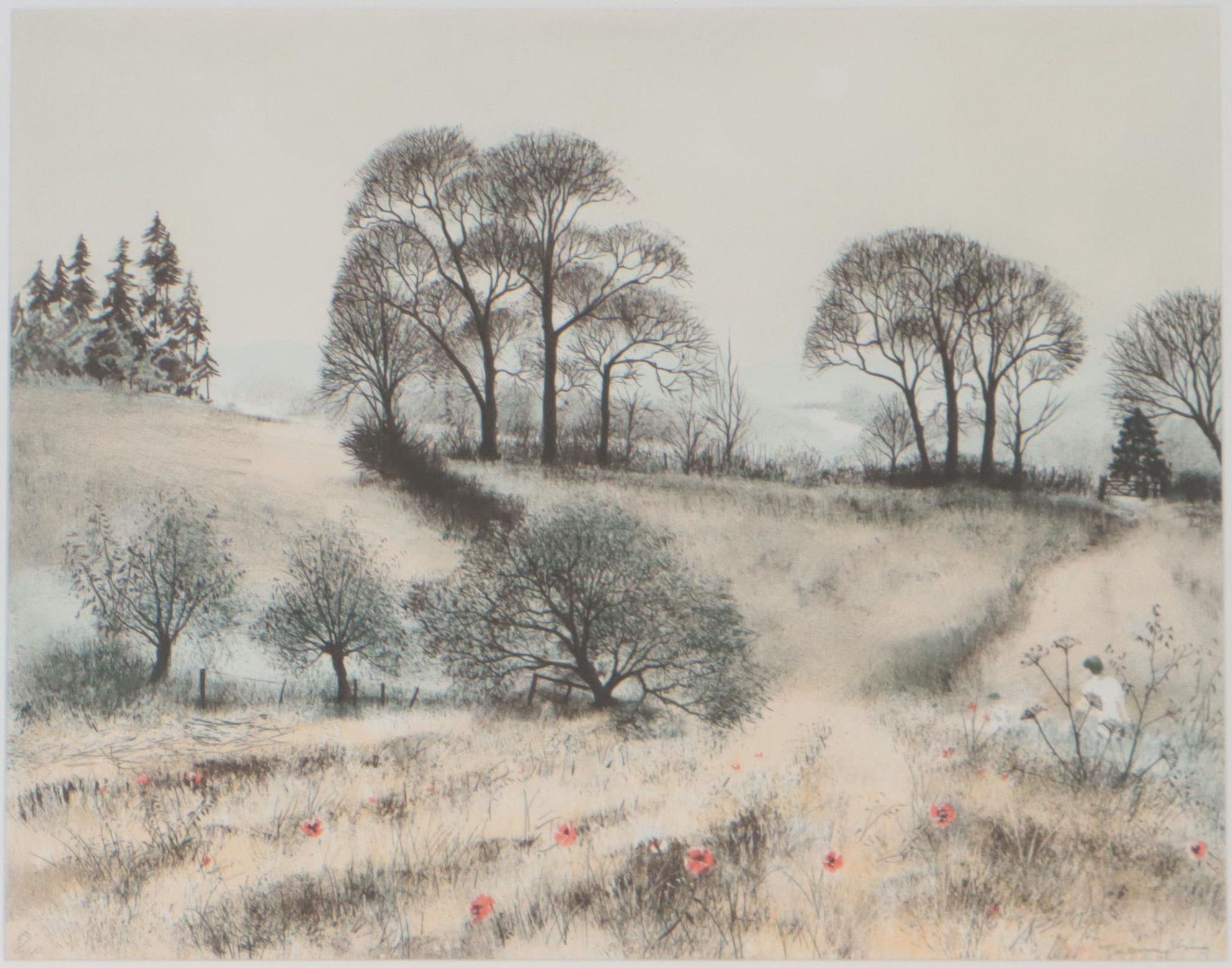 Jeremy King Landscape Lithograph, Late 20th Century