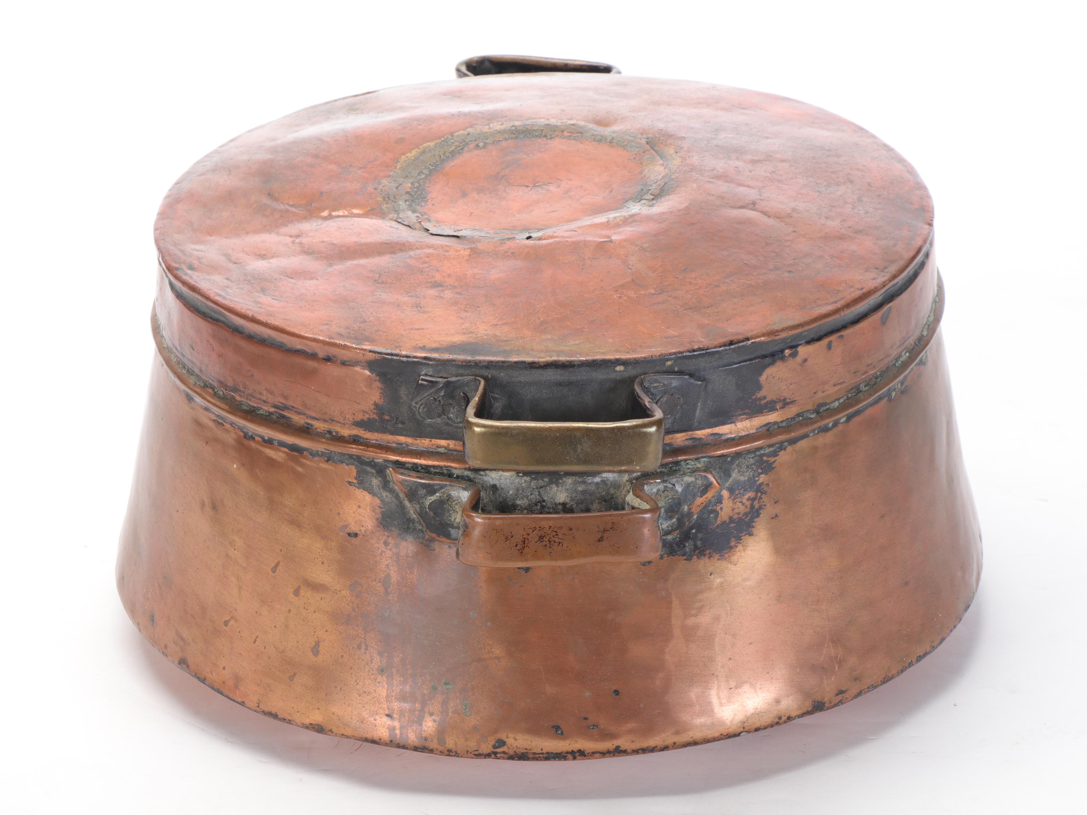 Middle Eastern Tinned Copper Lidded Pot