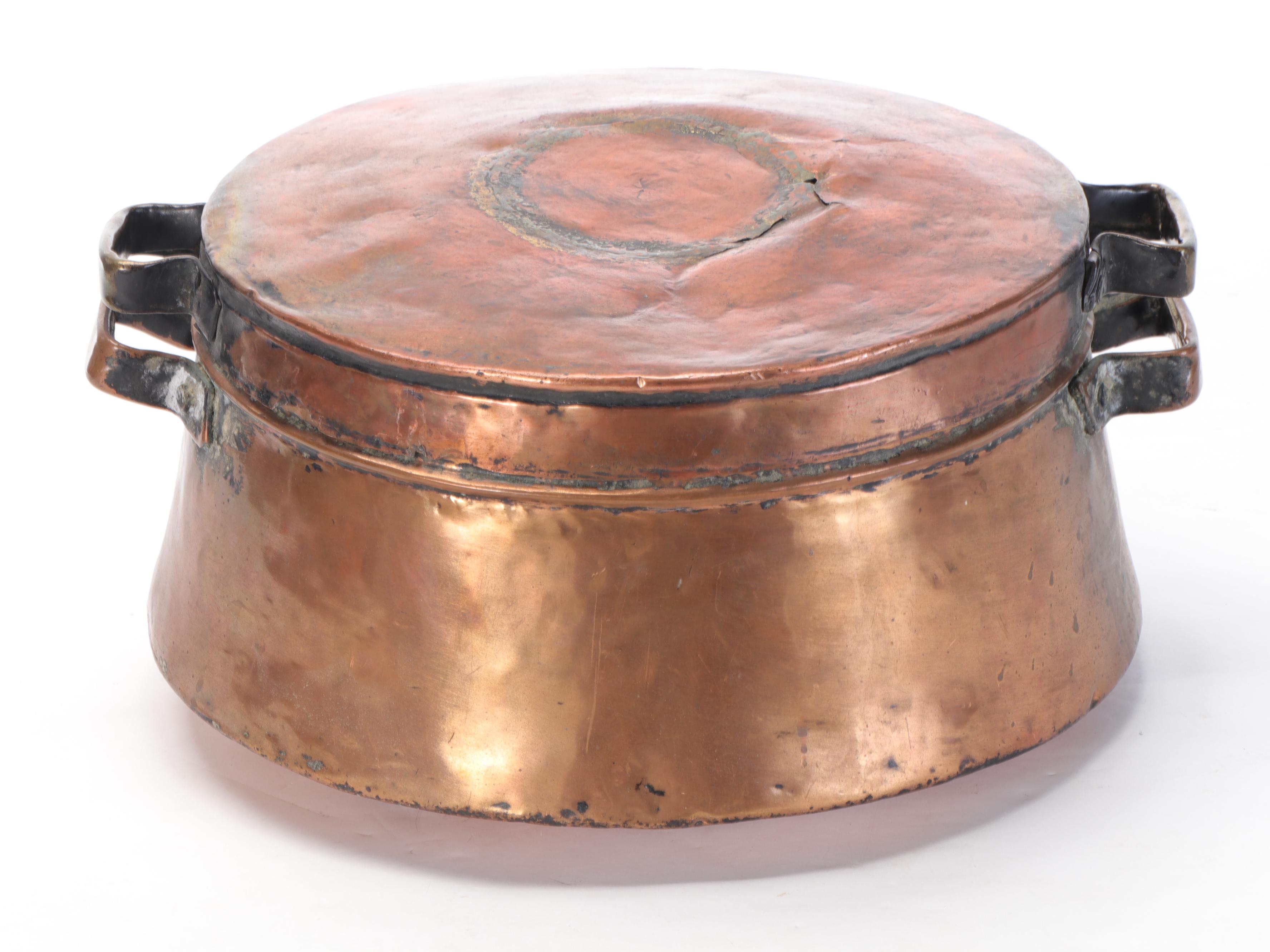 Middle Eastern Tinned Copper Lidded Pot