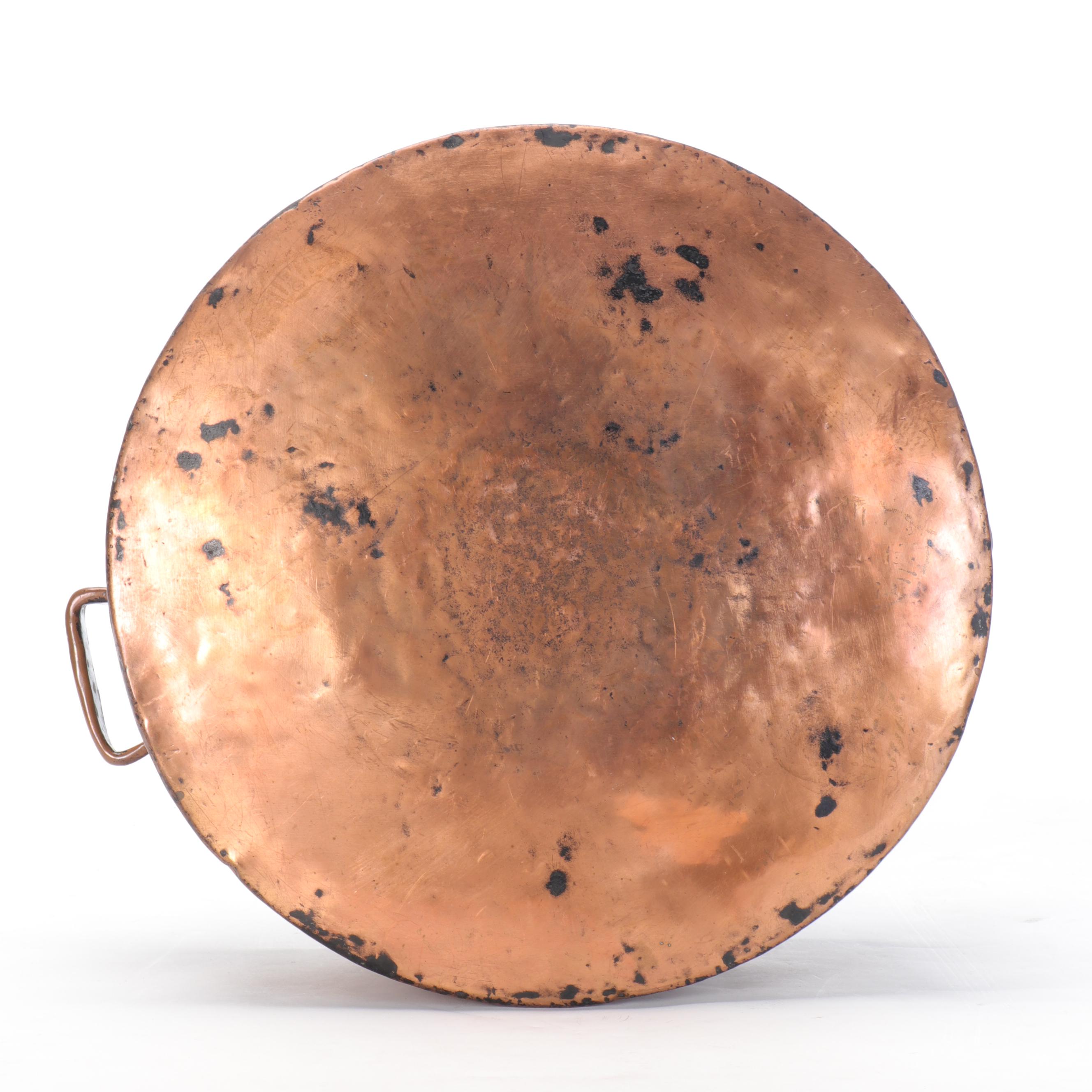 Middle Eastern Tinned Copper Lidded Pot