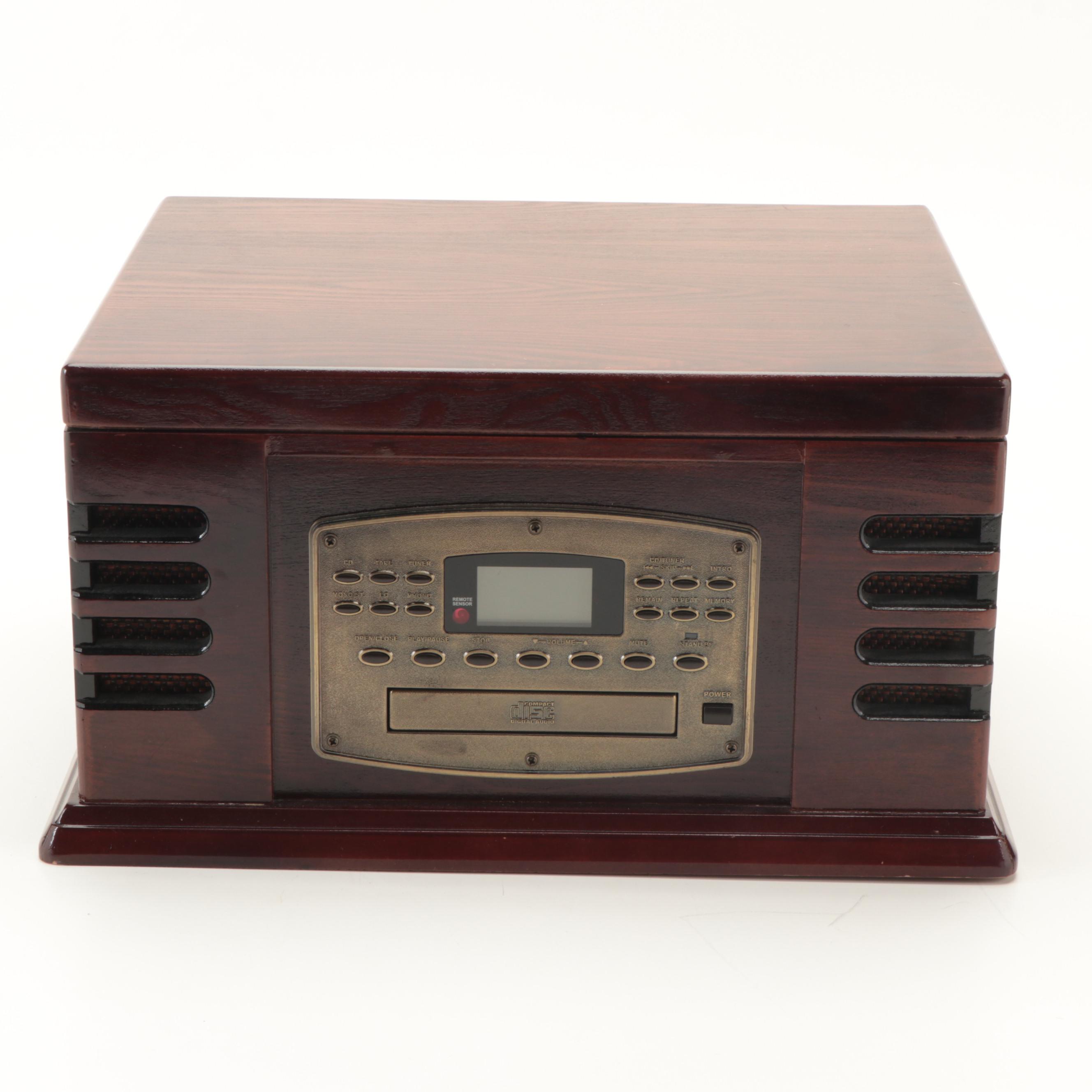 Crosley CR78CD 4-in-1 Entertainment System Radio, Turntable, Tape and CD Player