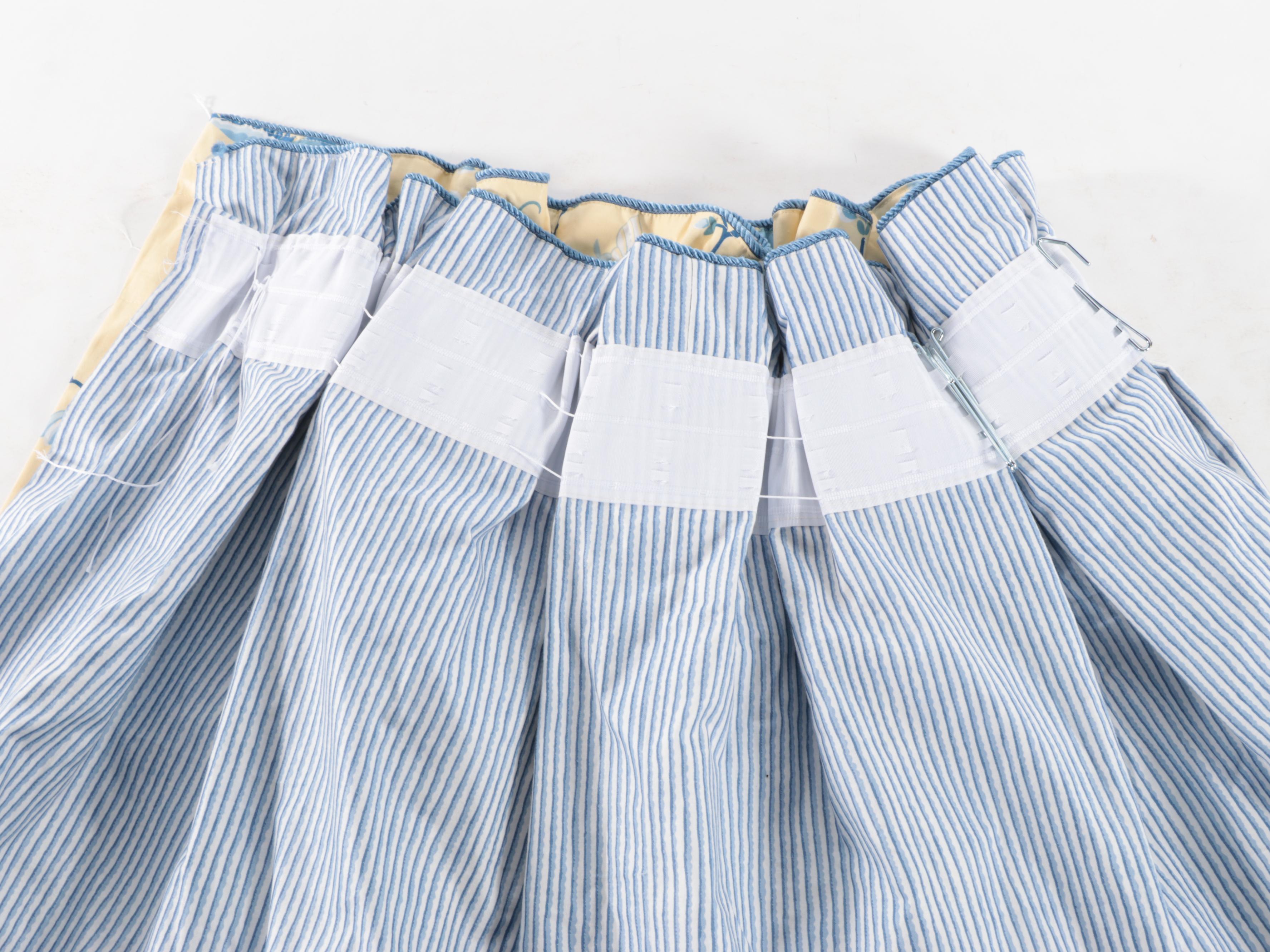 Cotton Chintz Rod Pocket Draperies with Matching Valances and Tassel Trim