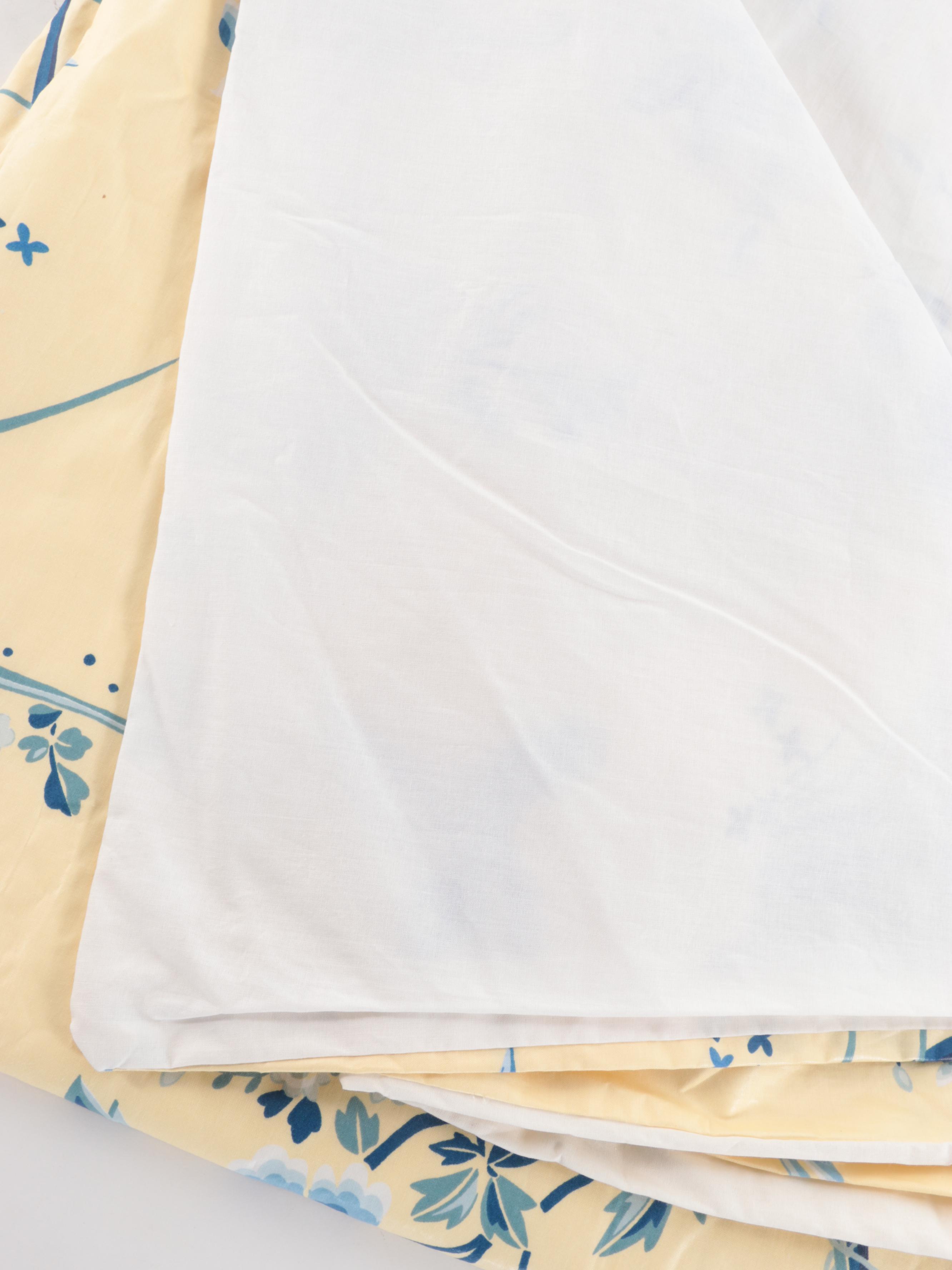 Cotton Chintz Rod Pocket Draperies with Matching Valances and Tassel Trim