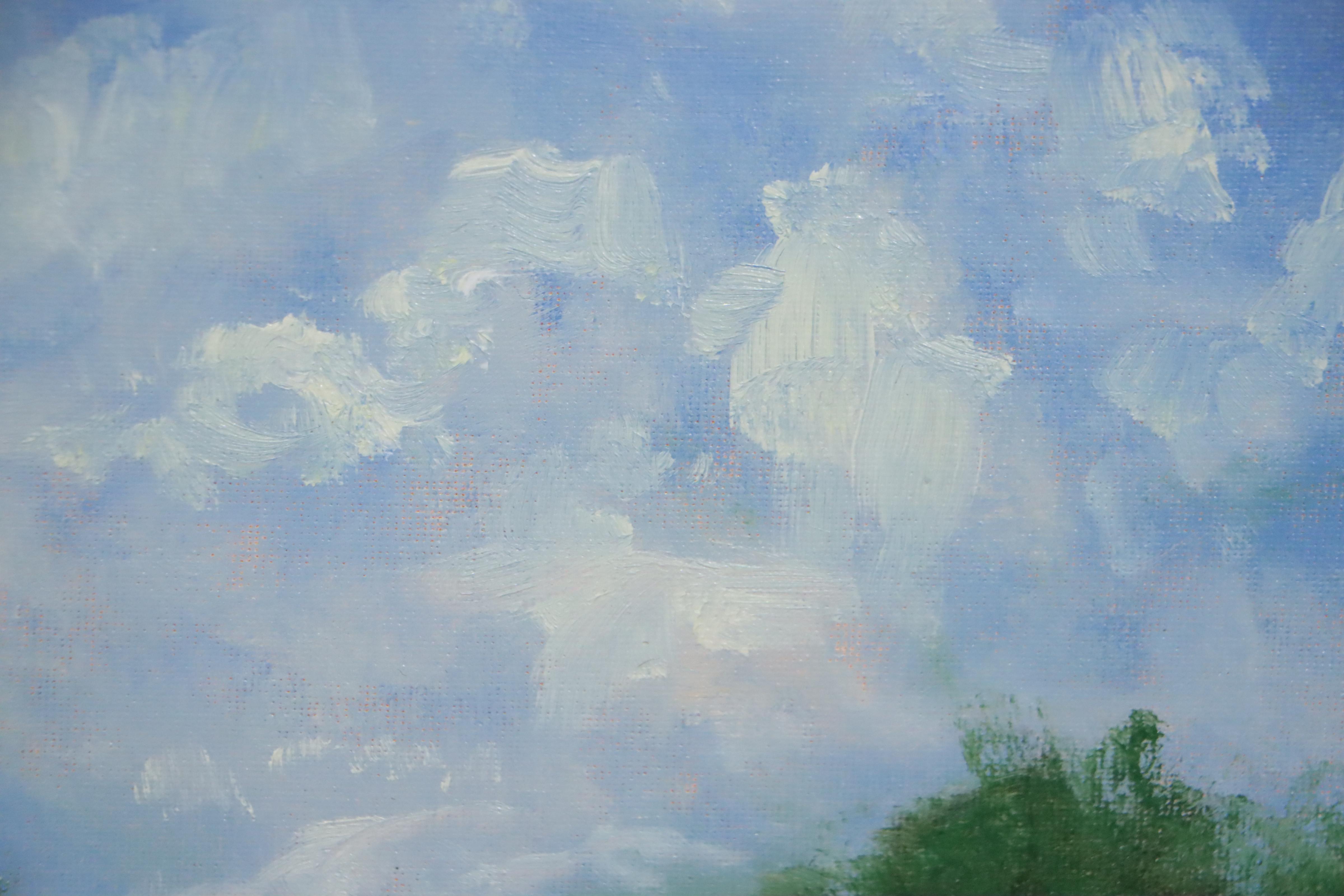 David W. Poe River Landscape Oil Painting, 21st Century