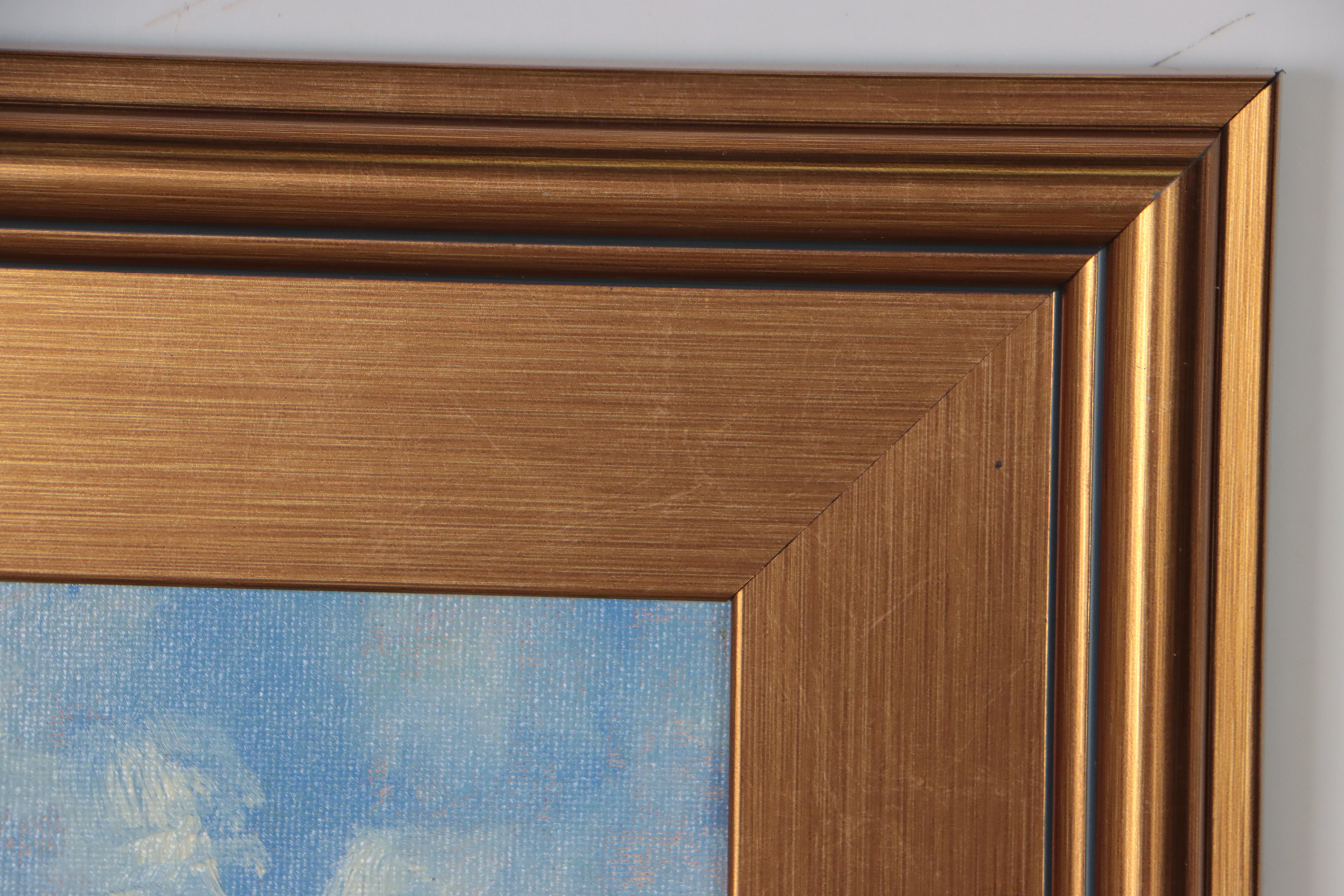 David W. Poe River Landscape Oil Painting, 21st Century