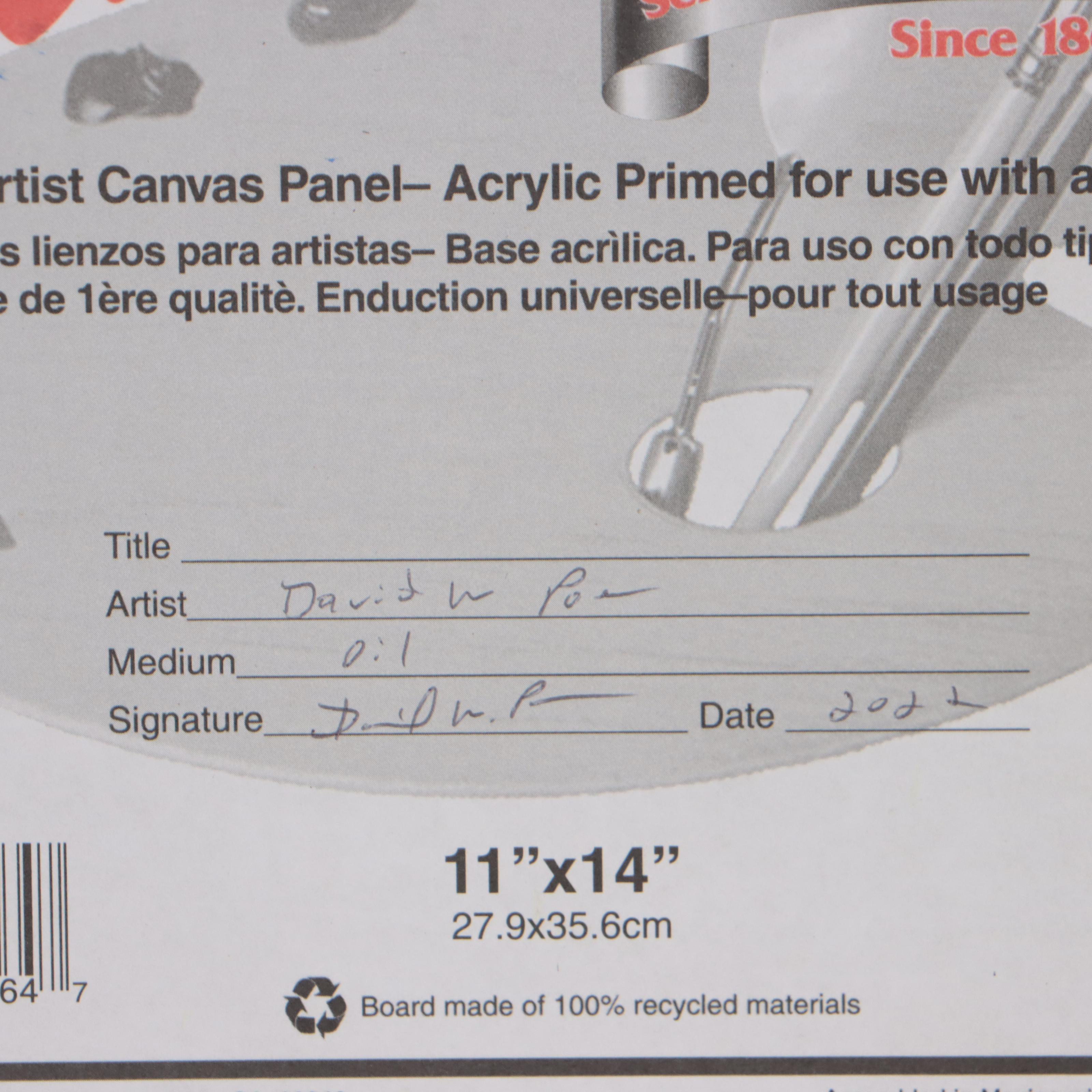 David W. Poe River Landscape Oil Painting, 21st Century