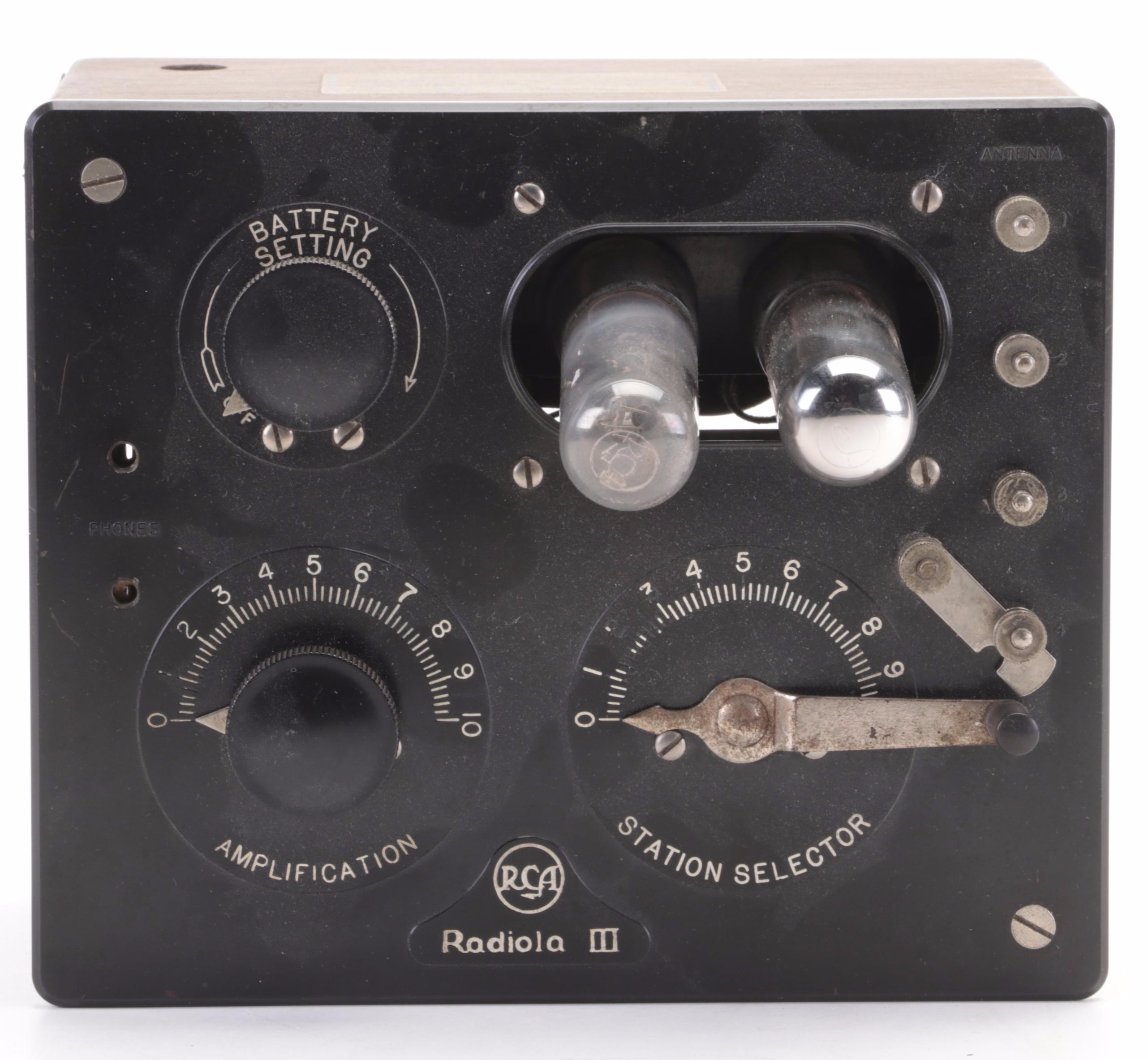 RCA Radiola III Receiver with U.S. Military Issue, Crosley, More Radio Tubes