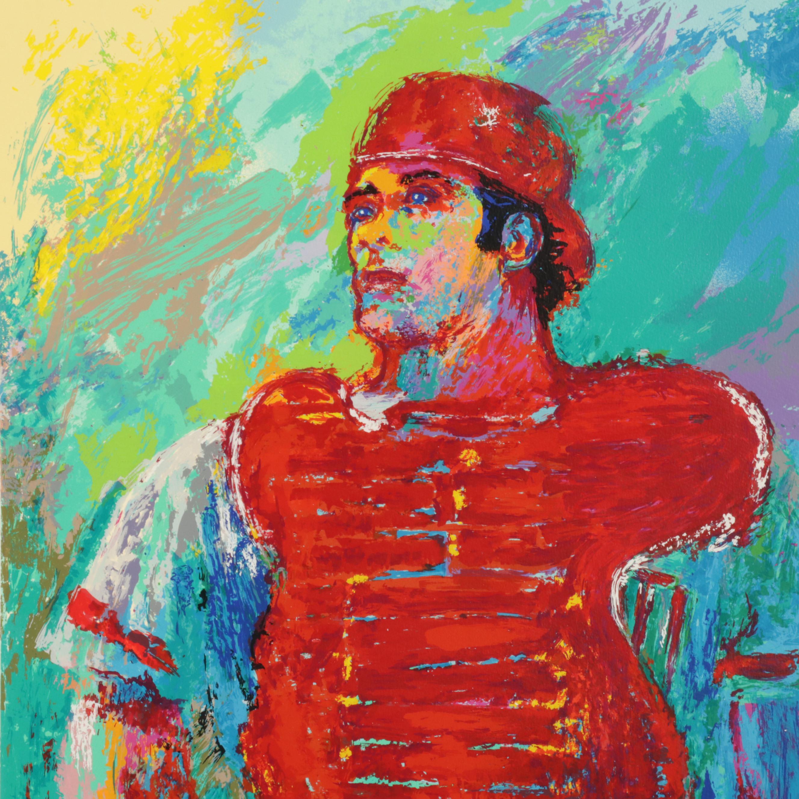 LeRoy Neiman Serigraph "Johnny Bench, the Catcher," Circa 1989
