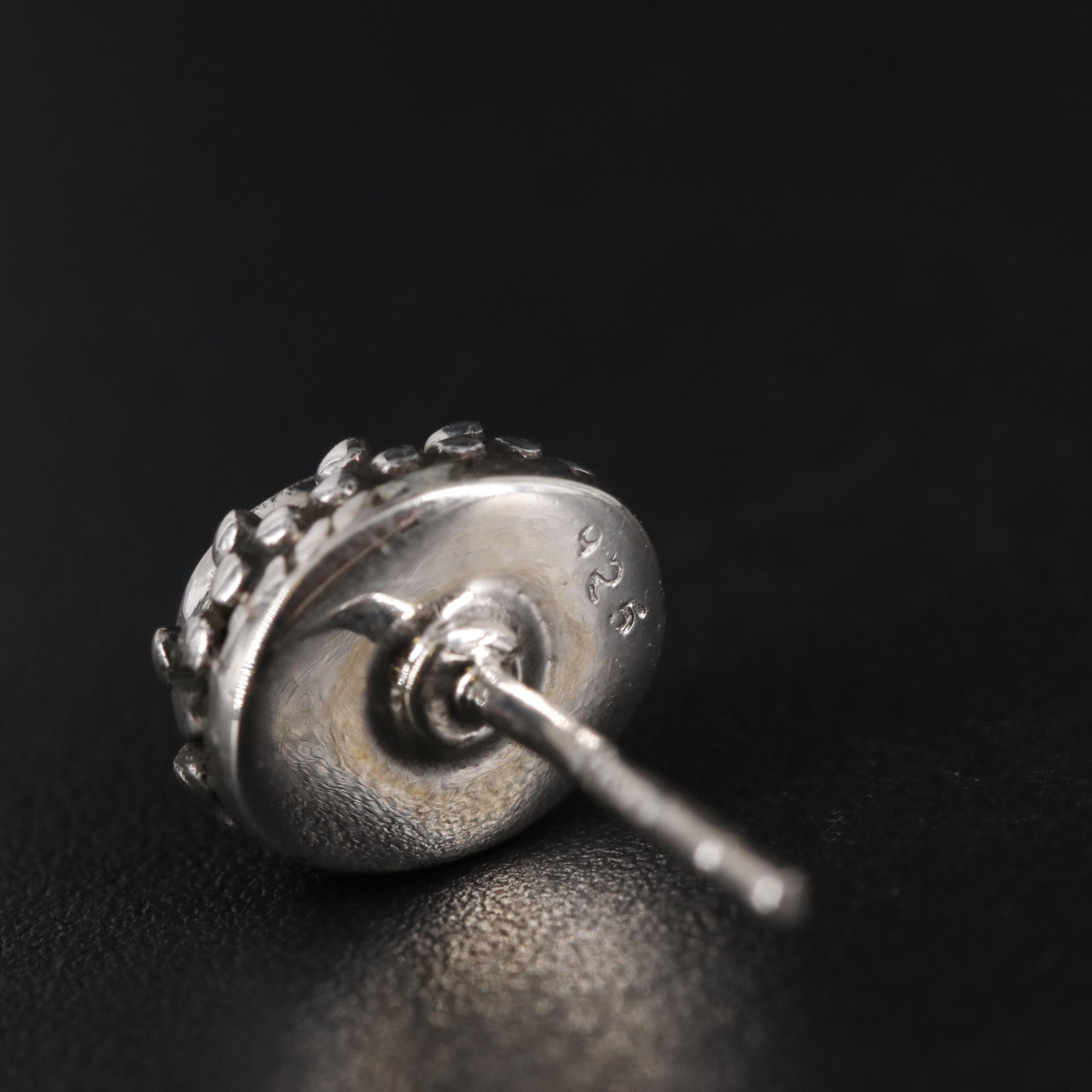 Sterling Emerald Stud Earrings