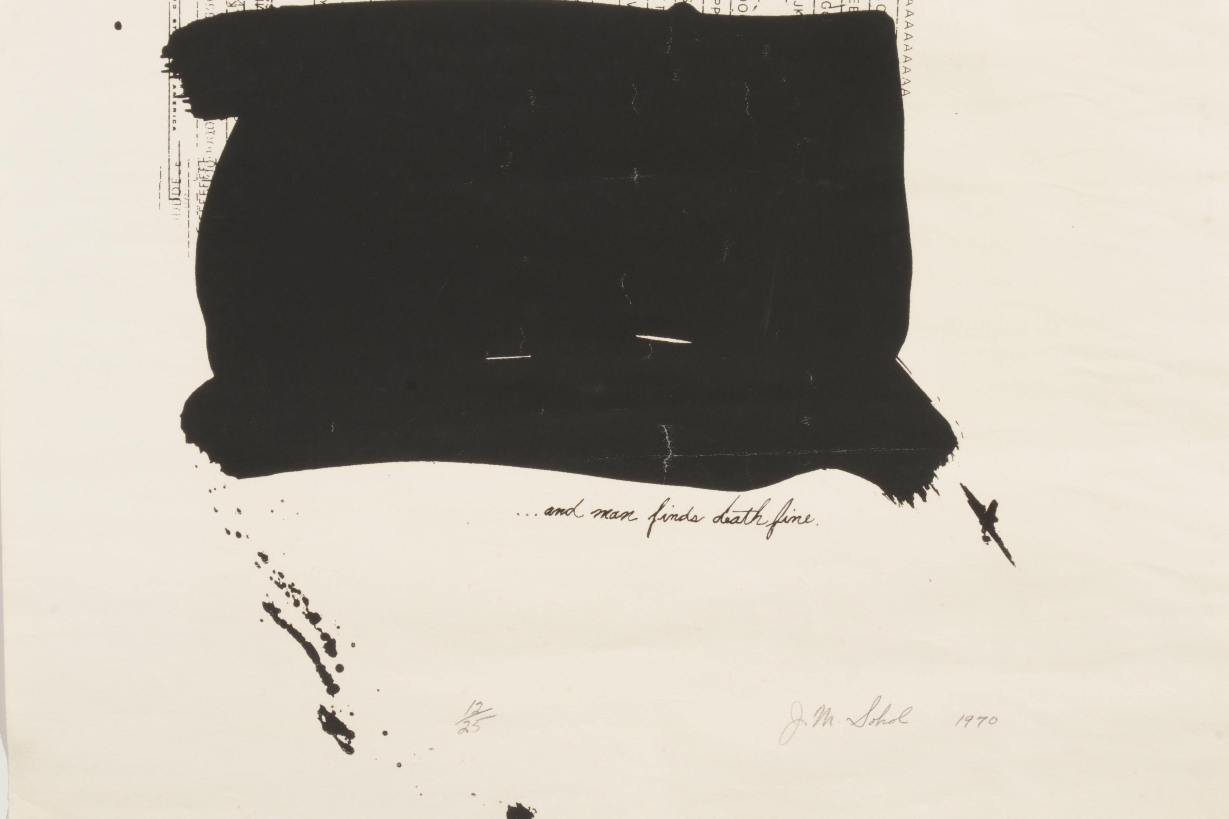 J. M. Sohol Lithograph "...and Man Finds Death Fine," 1970