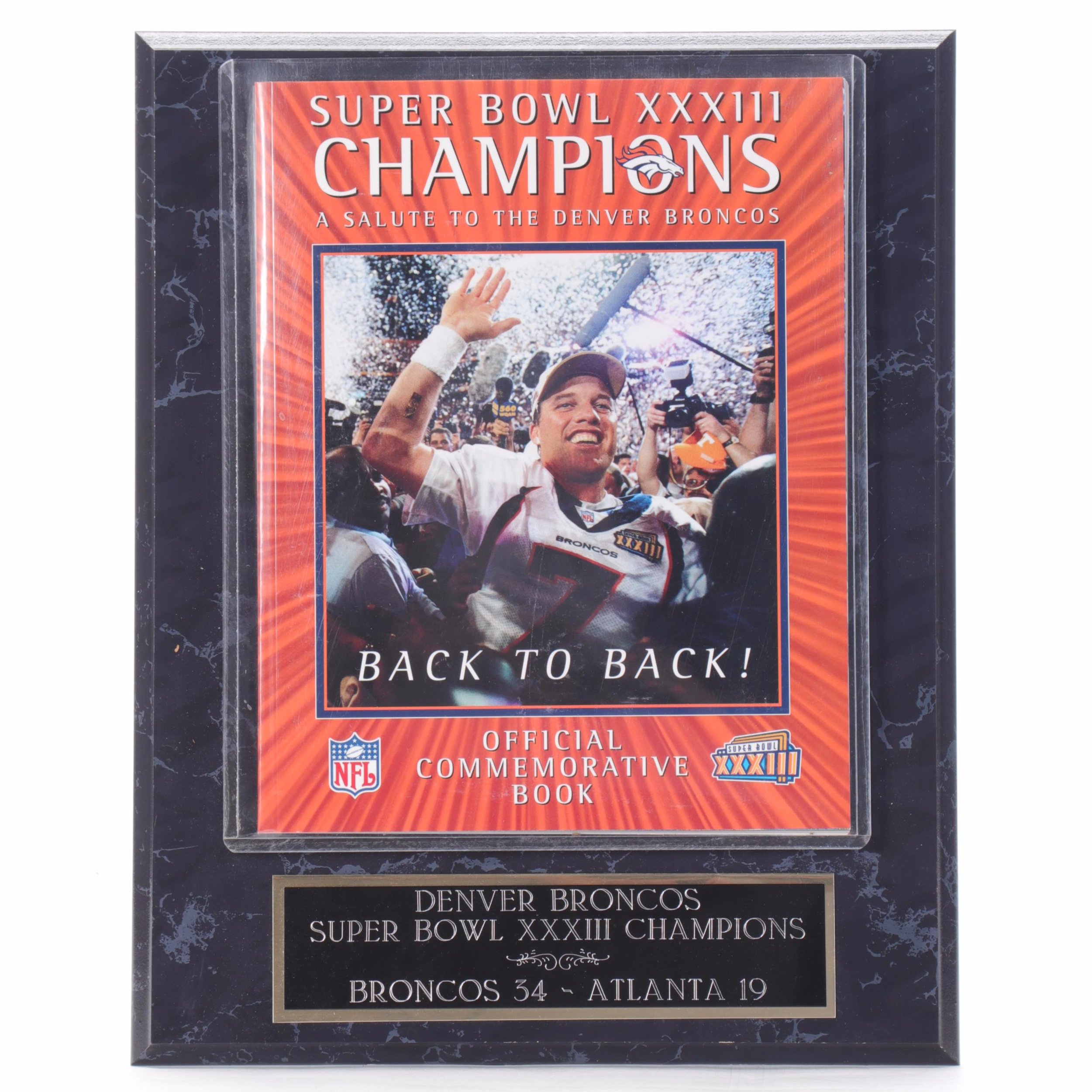 1998 Denver Broncos Super Bowl XXXIII Champions Plaques, Programs