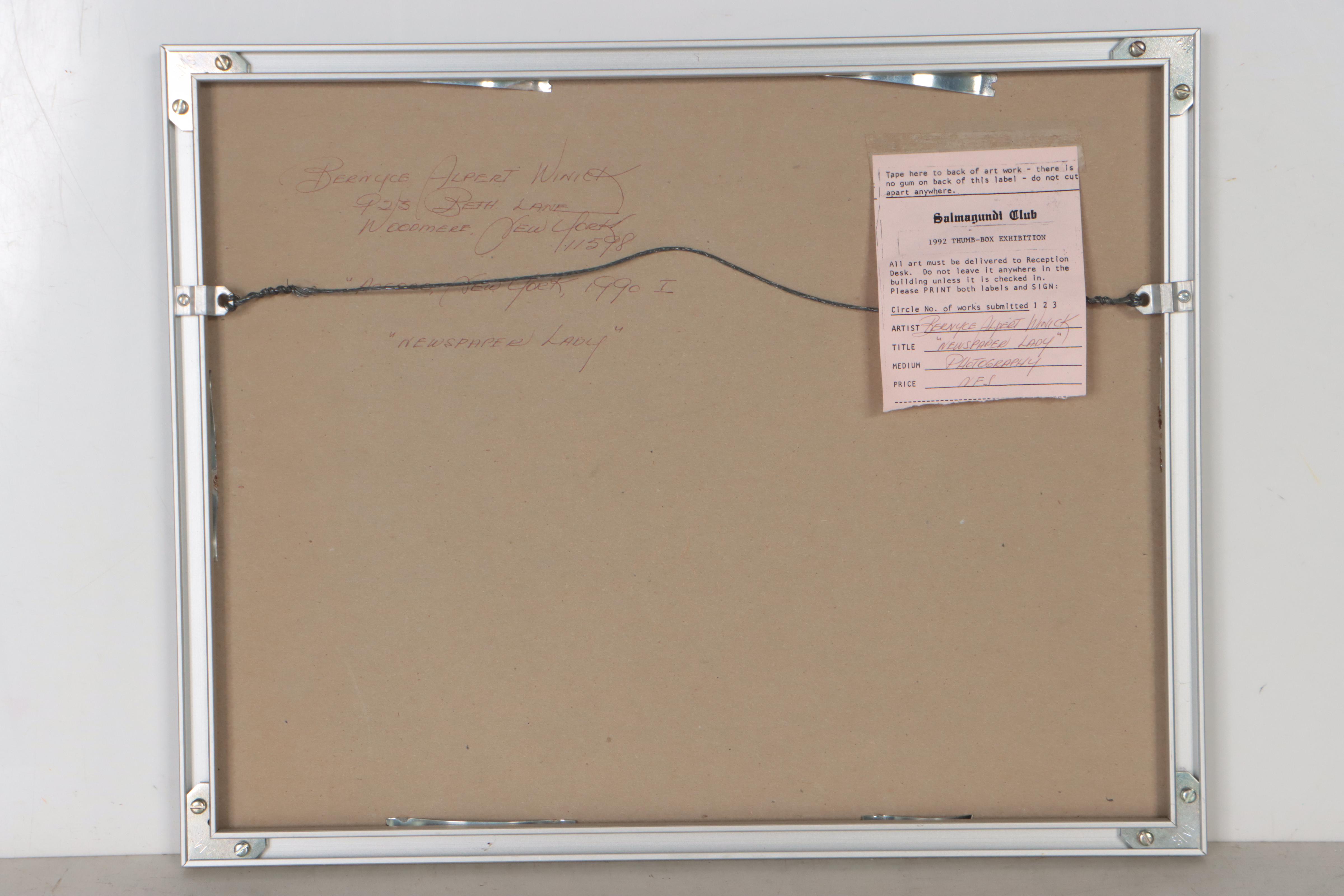 Bernyce Alpert Winick Chromogenic Print "Newspaper Lady"