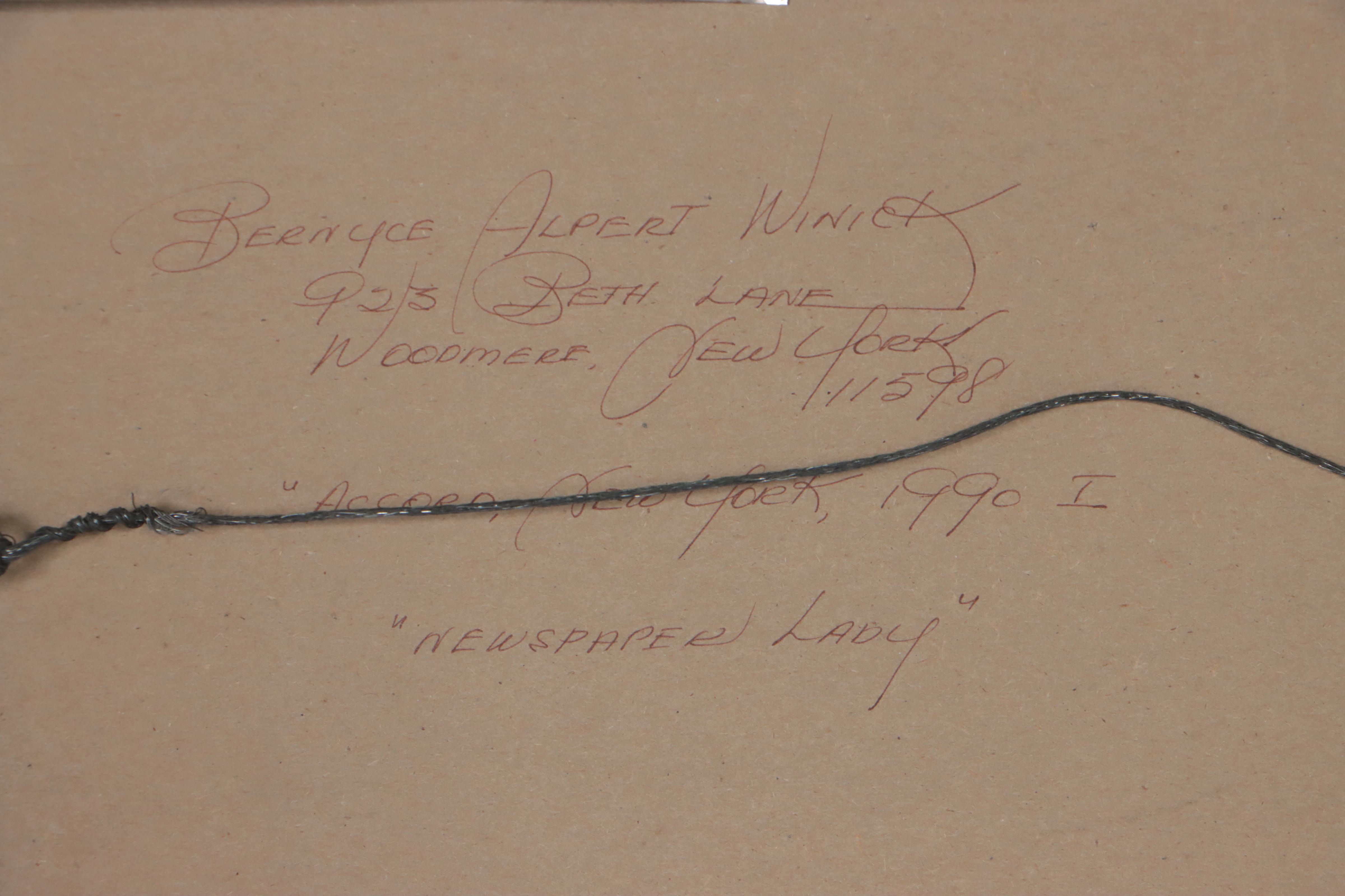 Bernyce Alpert Winick Chromogenic Print "Newspaper Lady"