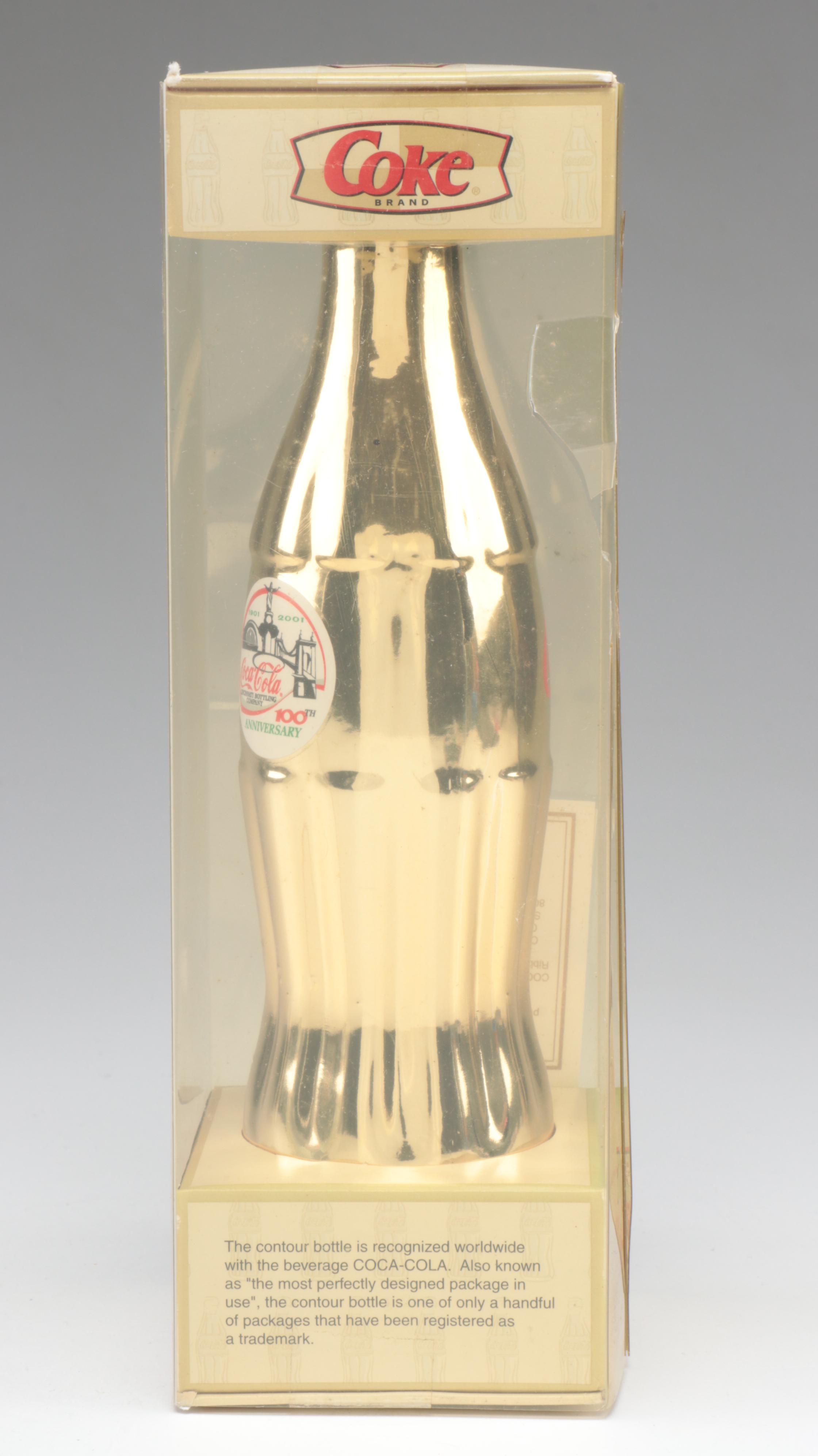 Coca-Cola 100th Anniversary Collectible Bottle with Greyhound Racing Tumblers