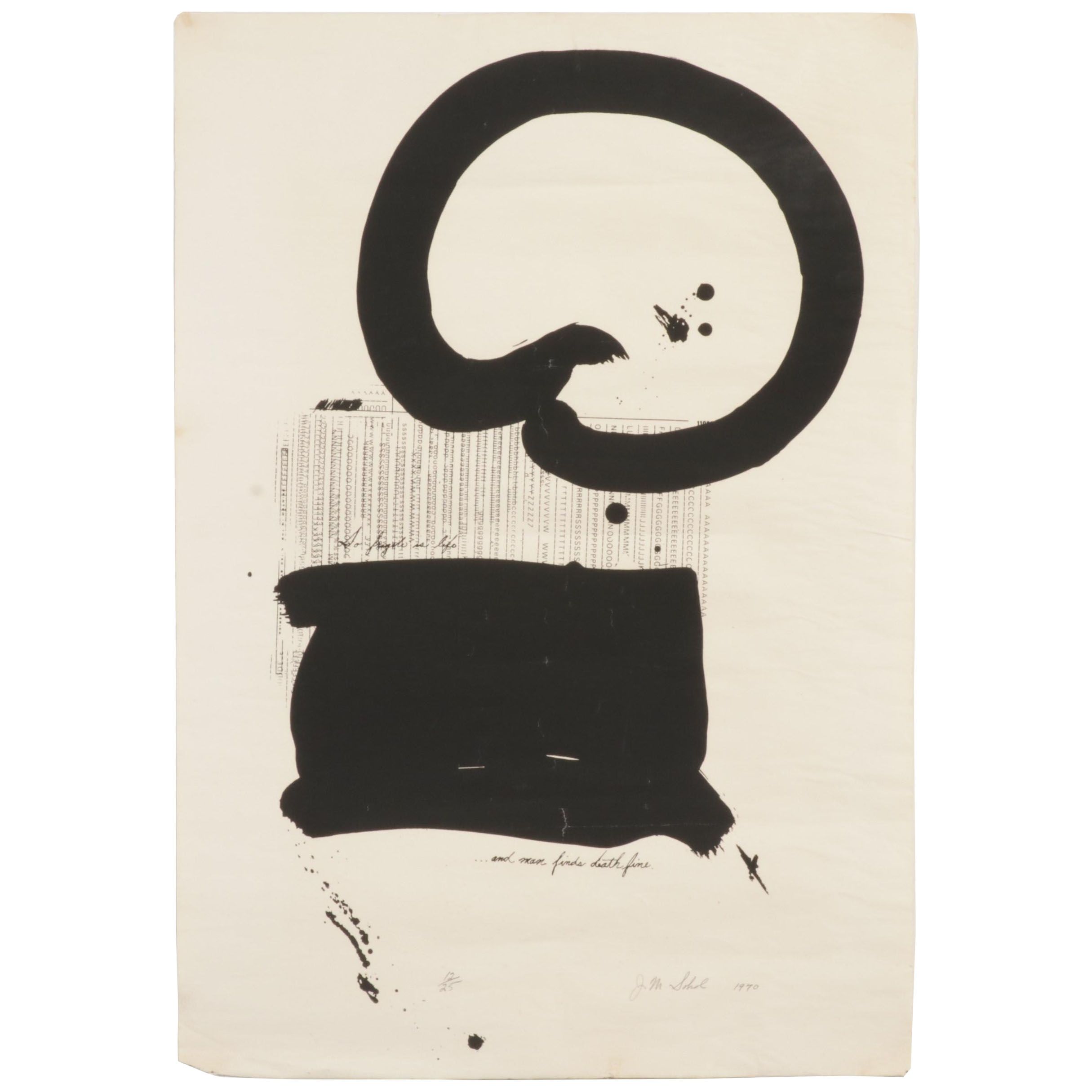 J. M. Sohol Lithograph "...and Man Finds Death Fine," 1970