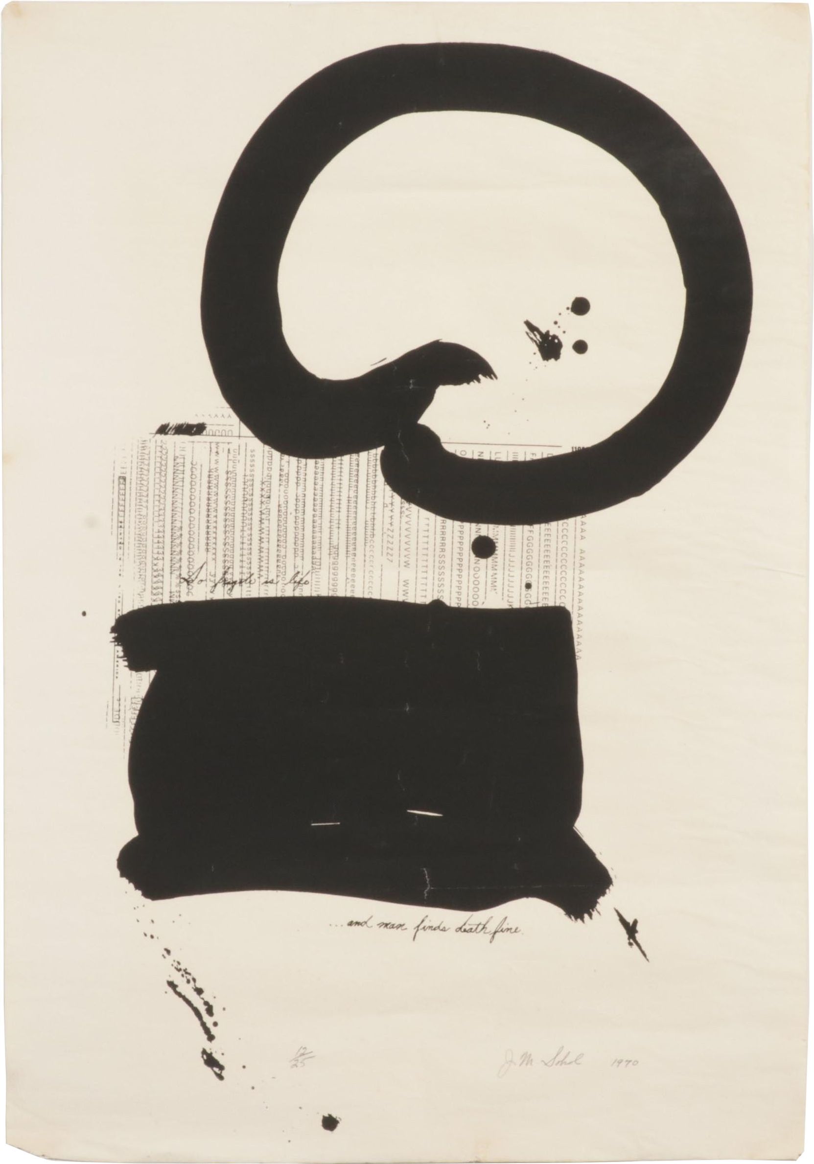 J. M. Sohol Lithograph "...and Man Finds Death Fine," 1970