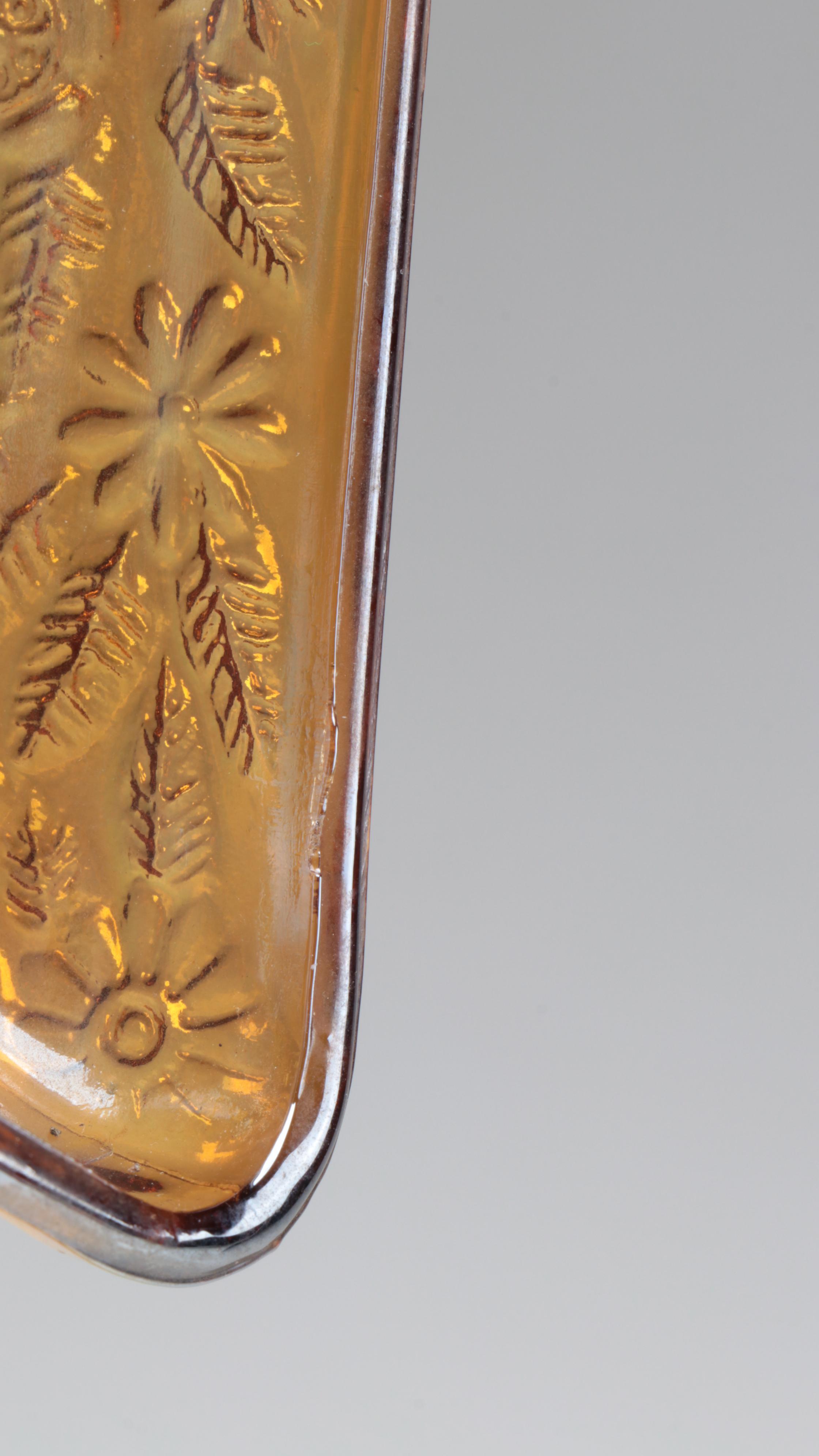 Indiana Glass Co.  Iridescent Gold Carnival Glass Serving Dishes