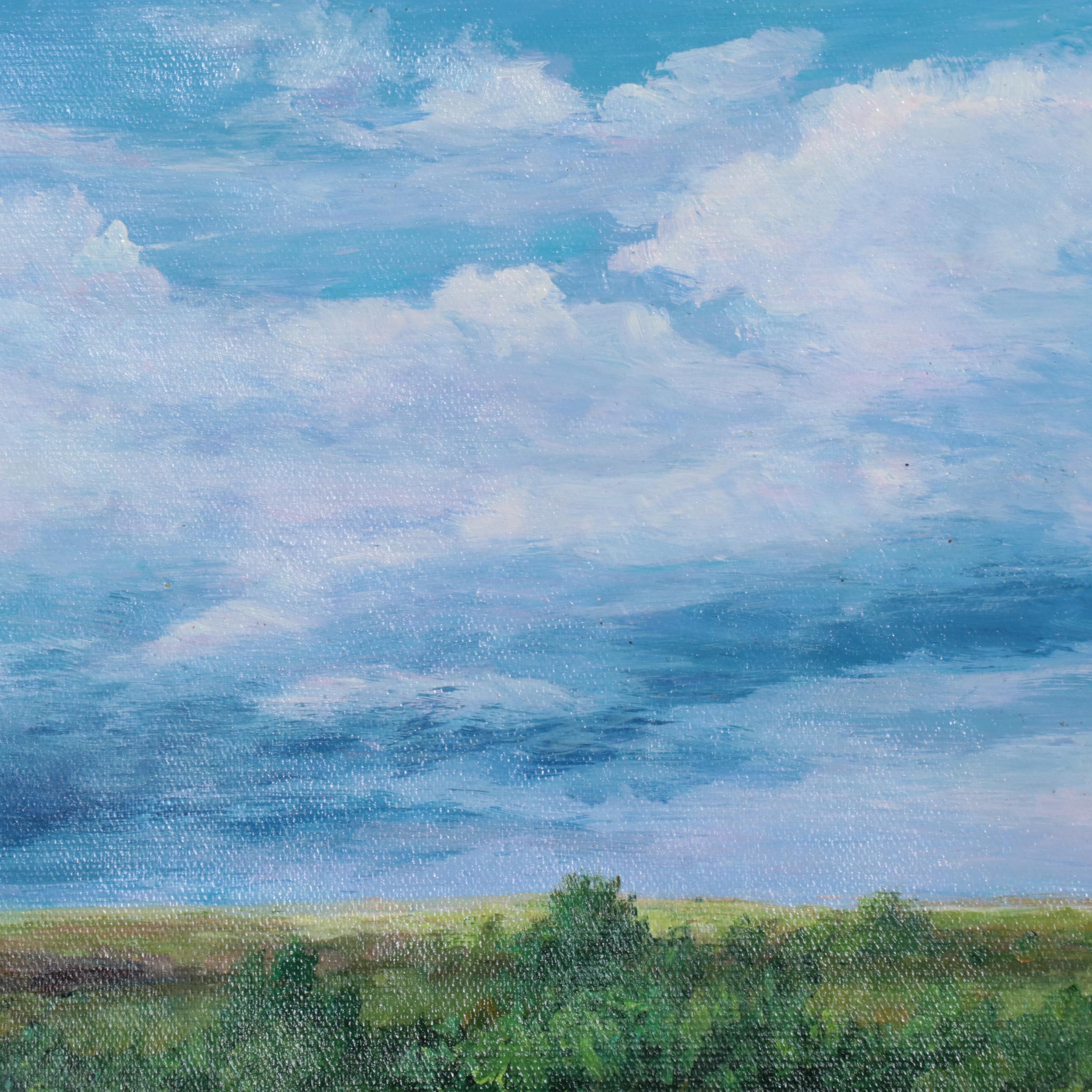 Qinghua Flower Field Landscape Oil Painting