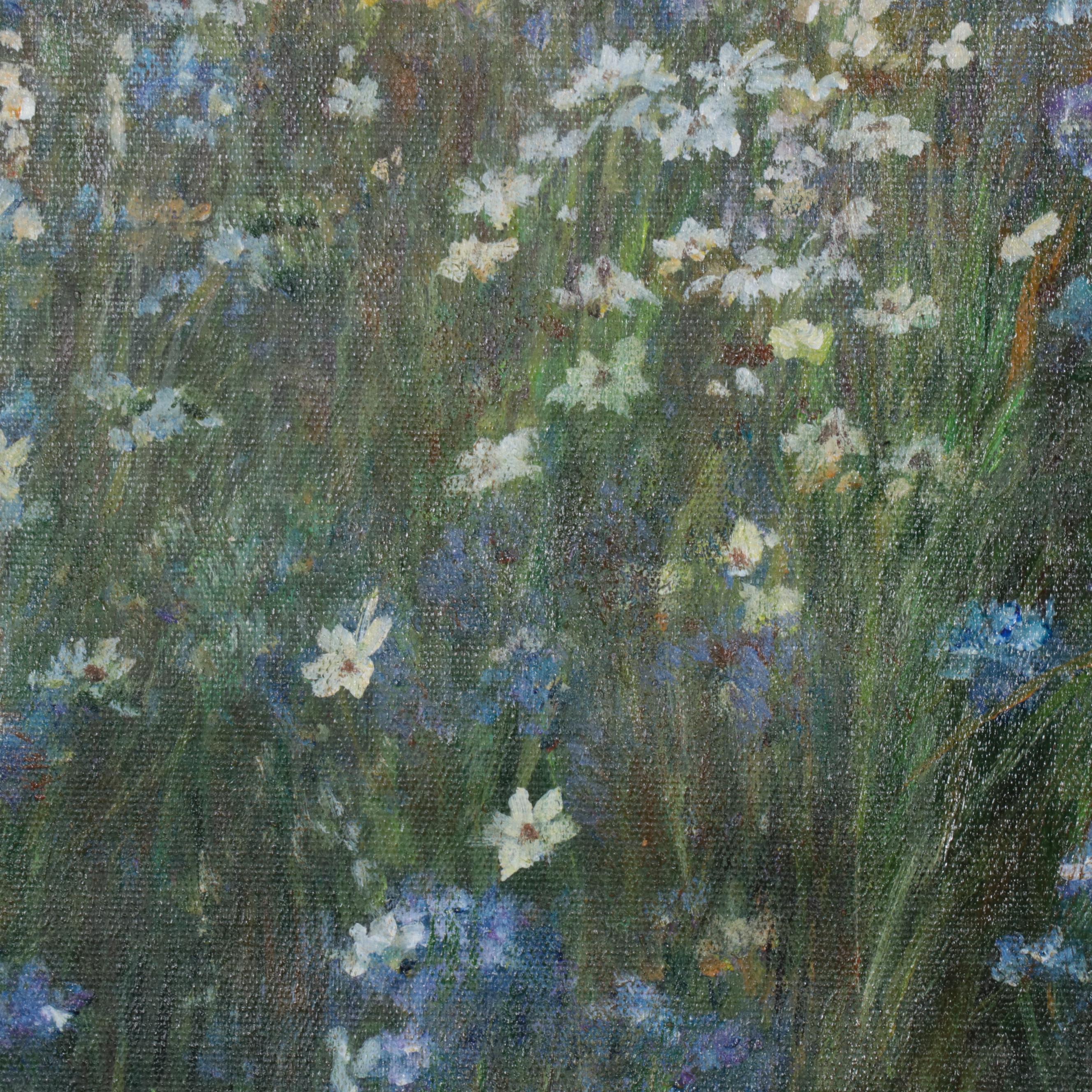 Qinghua Flower Field Landscape Oil Painting