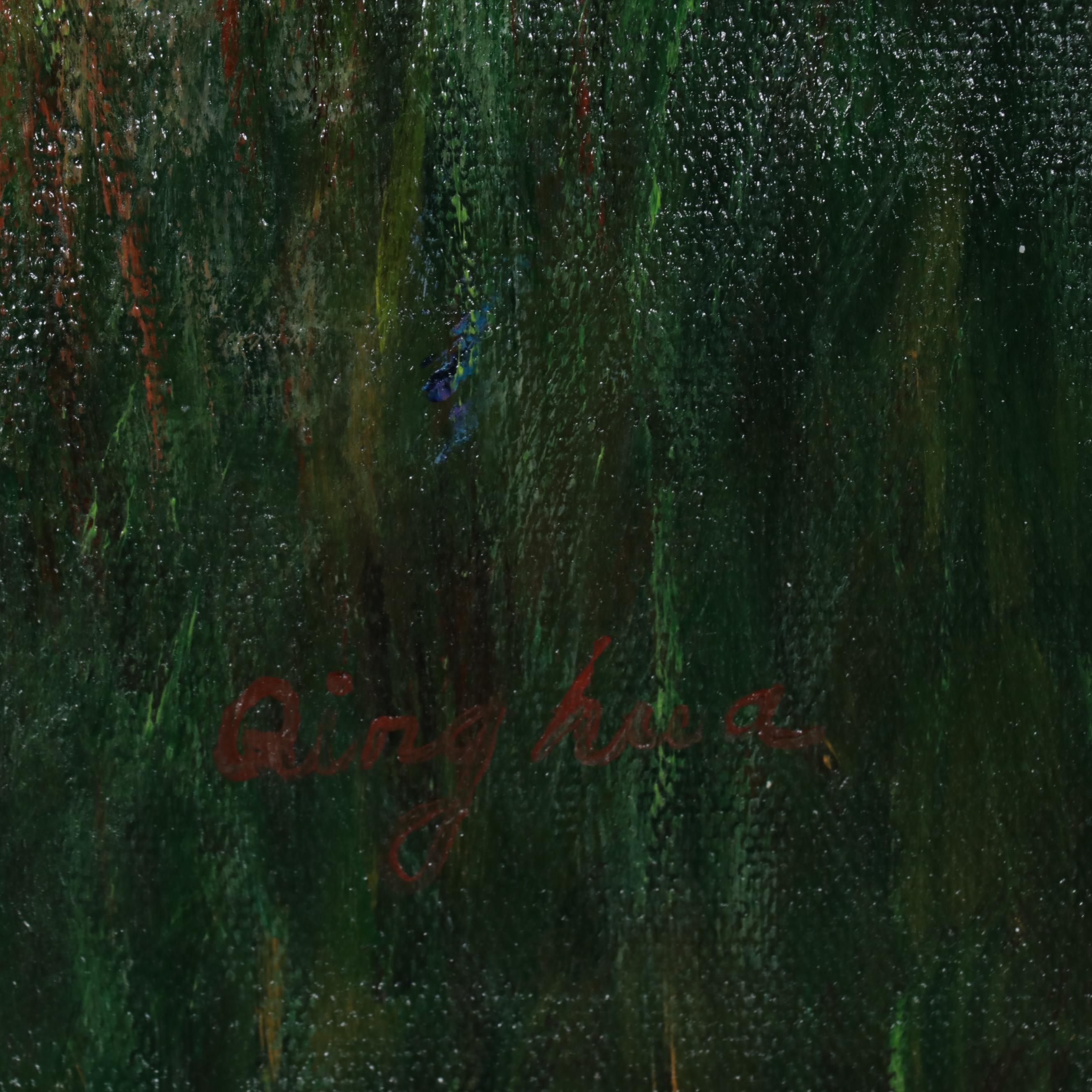 Qinghua Flower Field Landscape Oil Painting