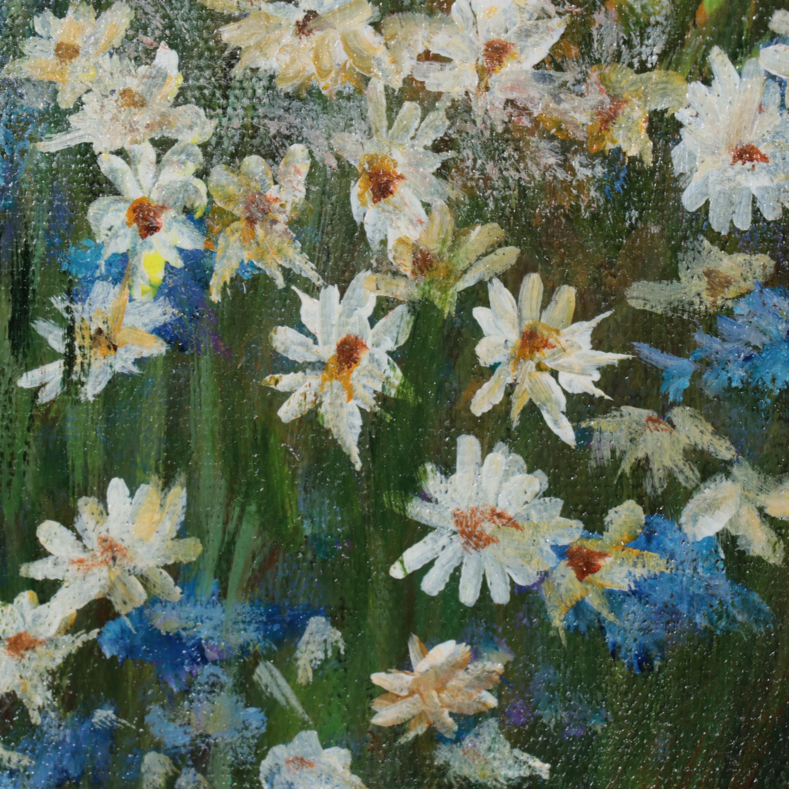 Qinghua Flower Field Landscape Oil Painting