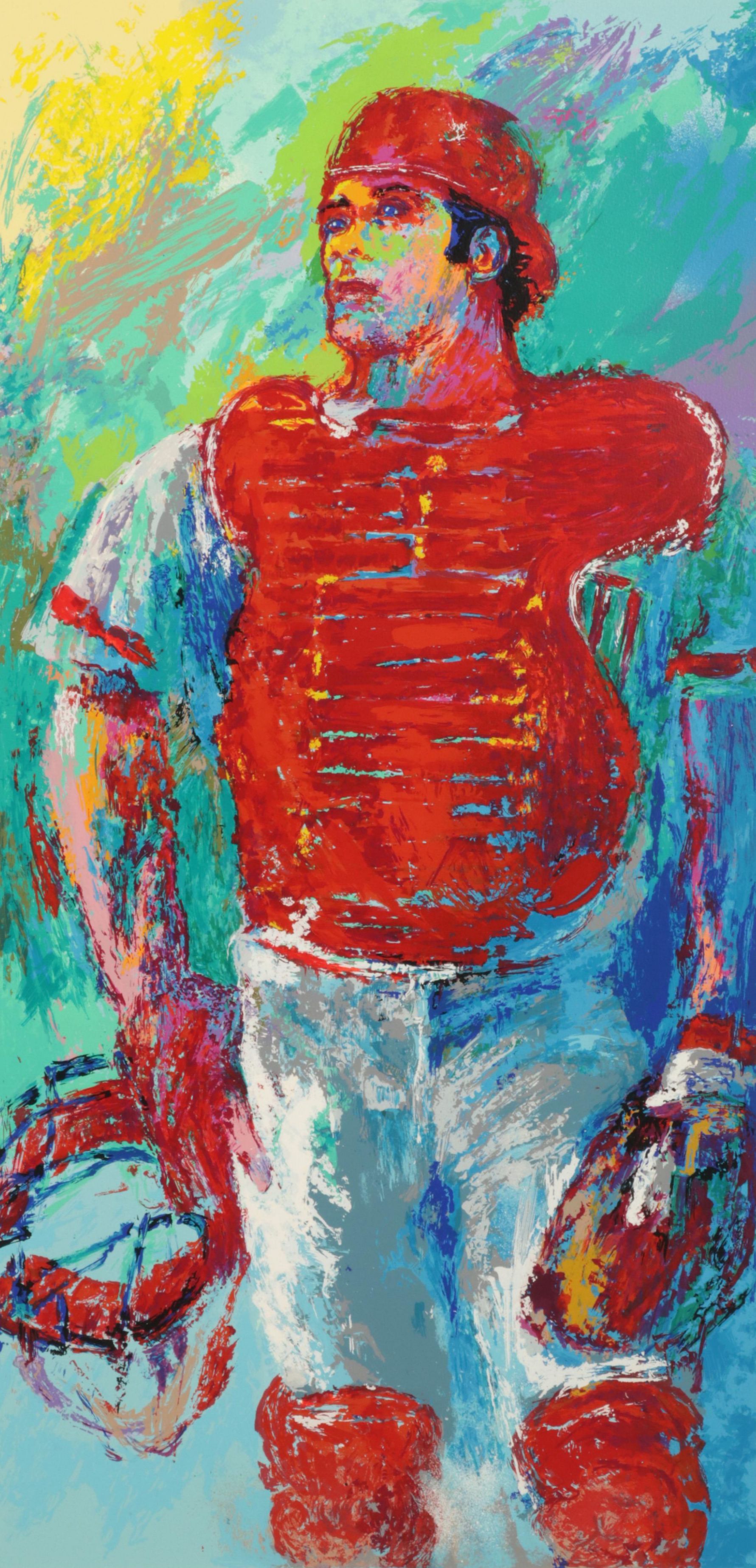 LeRoy Neiman Serigraph "Johnny Bench, the Catcher," Circa 1989