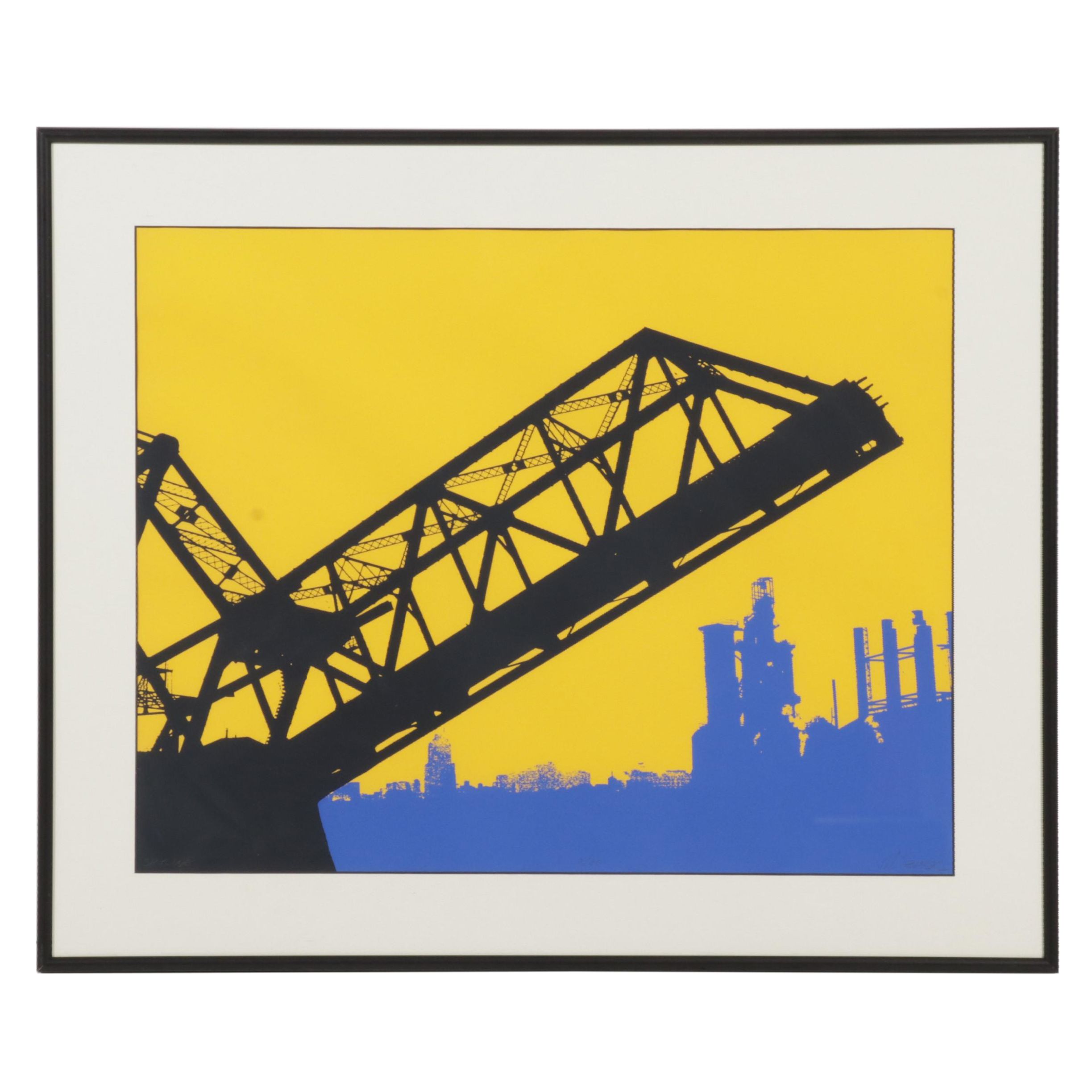 M. Seutter Cityscape Serigraph "Skyline," Late 20th Century