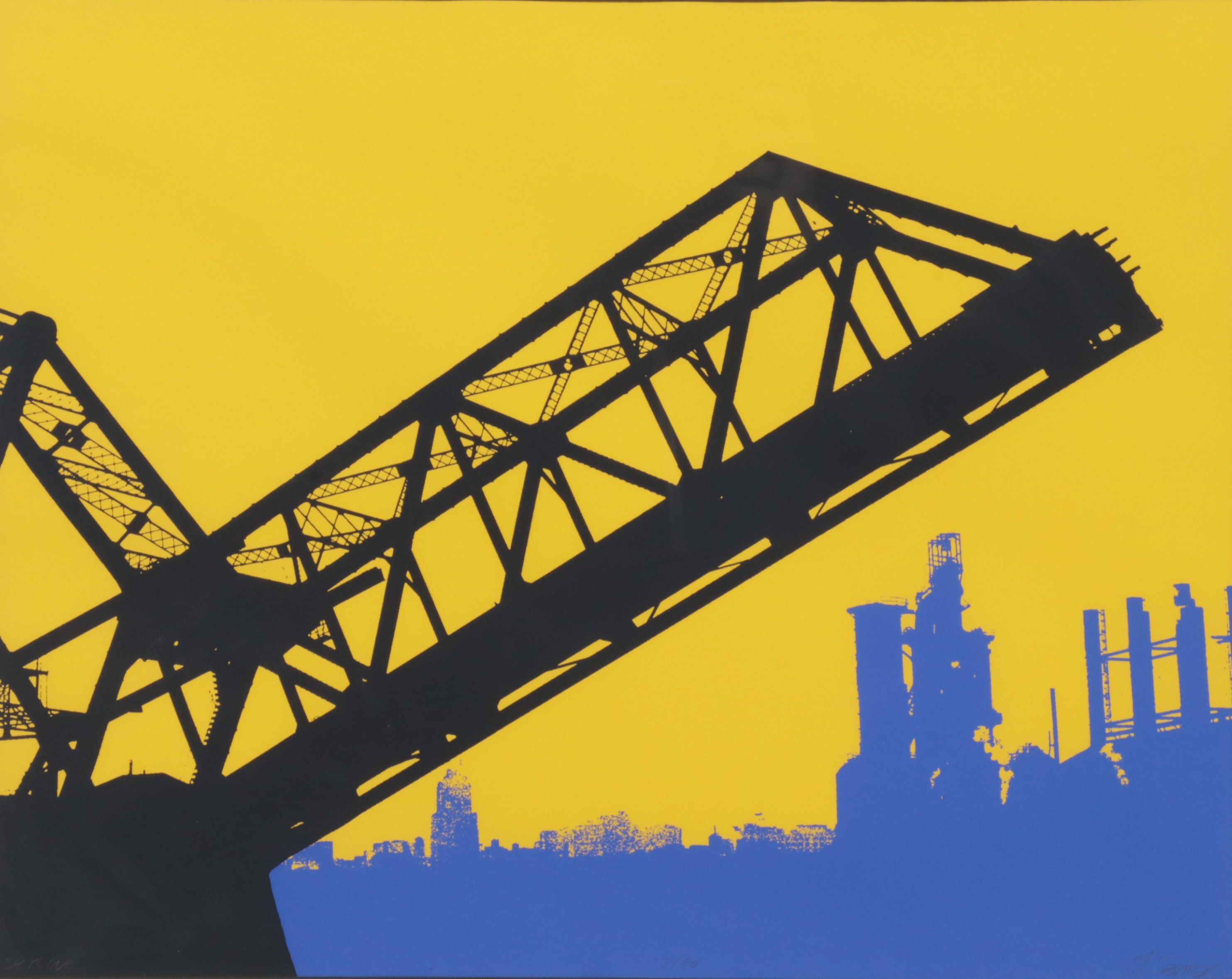 M. Seutter Cityscape Serigraph "Skyline," Late 20th Century