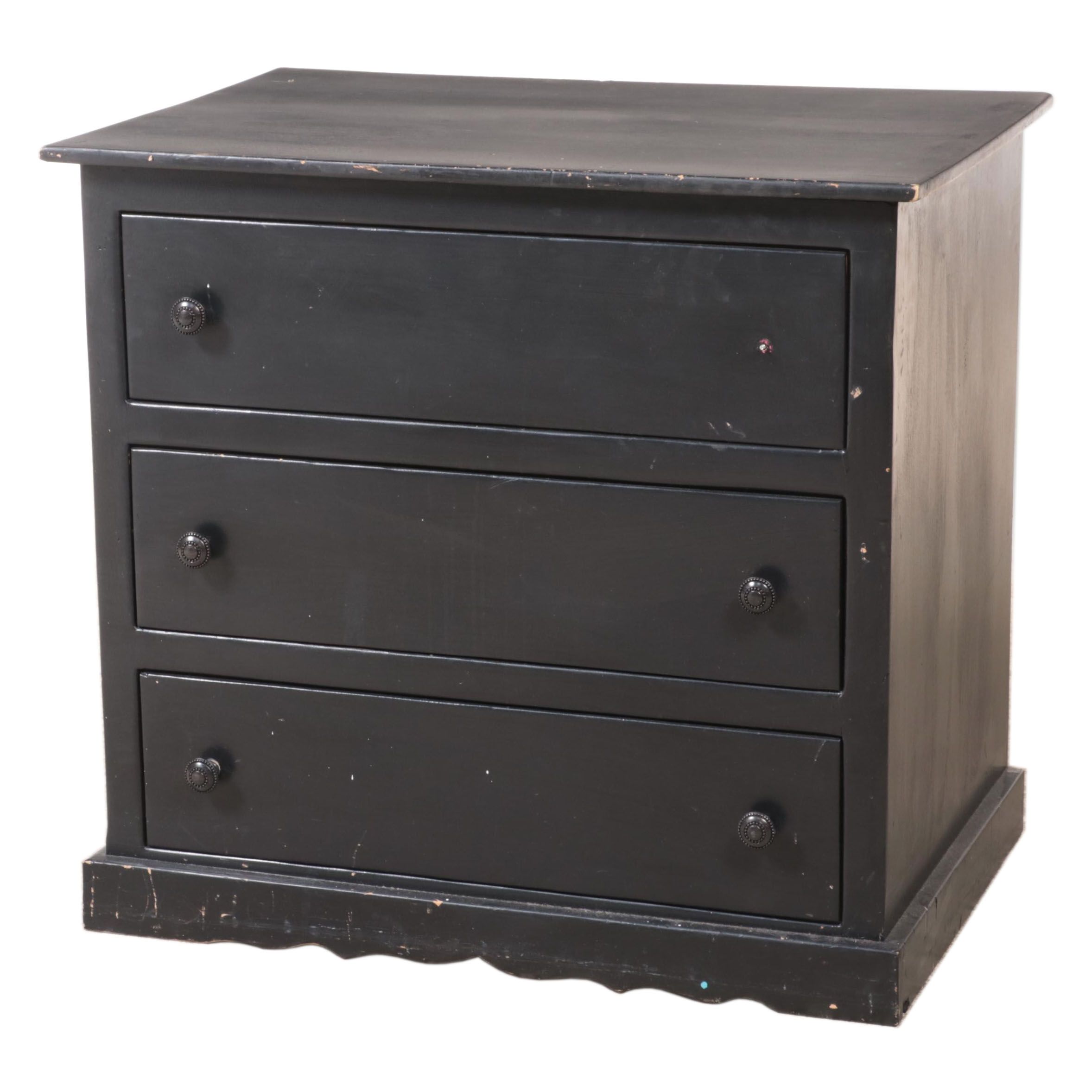 American Primitive Style Ebonized Lift-Lid Chest, Adapted