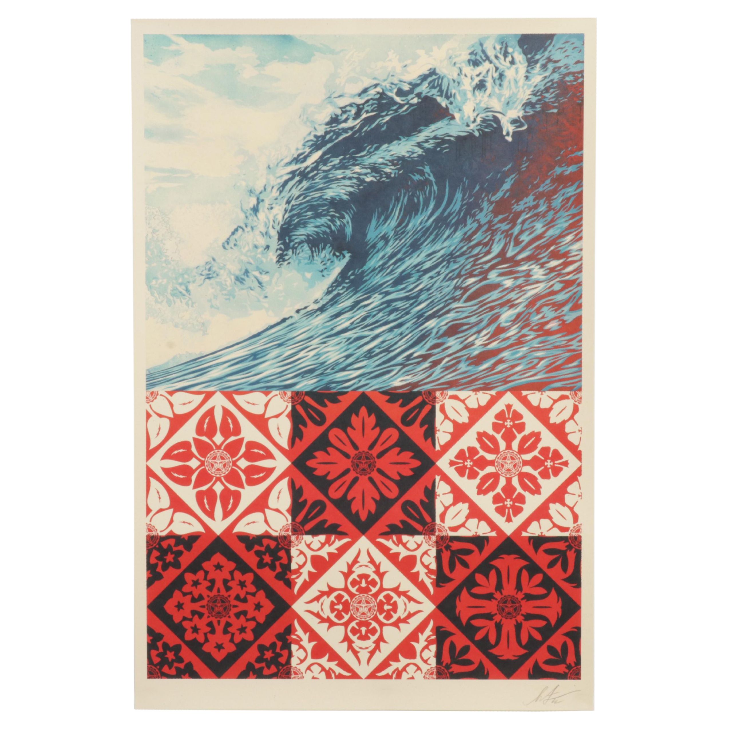 Shepard Fairey Offset Lithograph "Wave of Distress," 2022