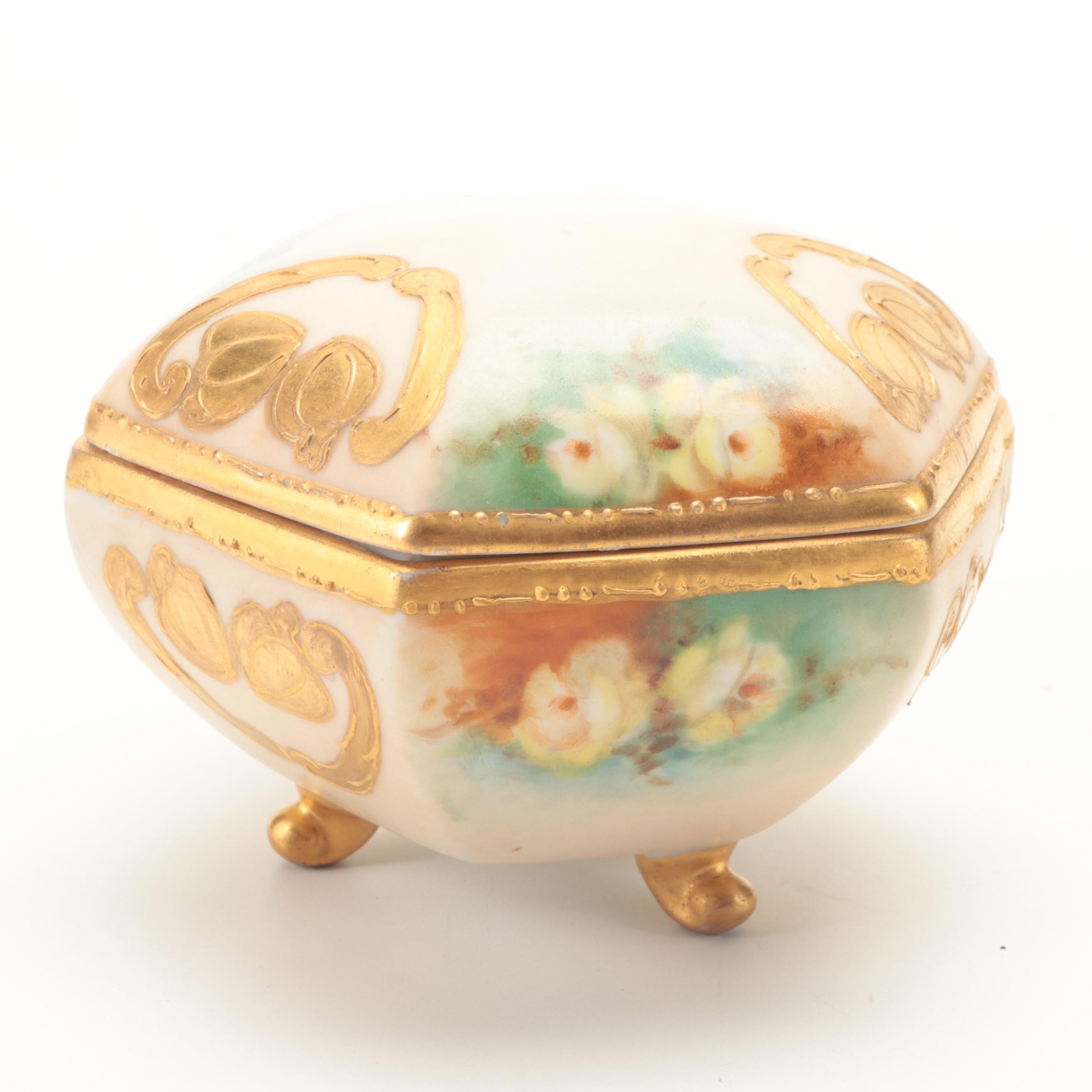 Hand-Painted Limoges Porcelain Boxes, Mid-20th Century