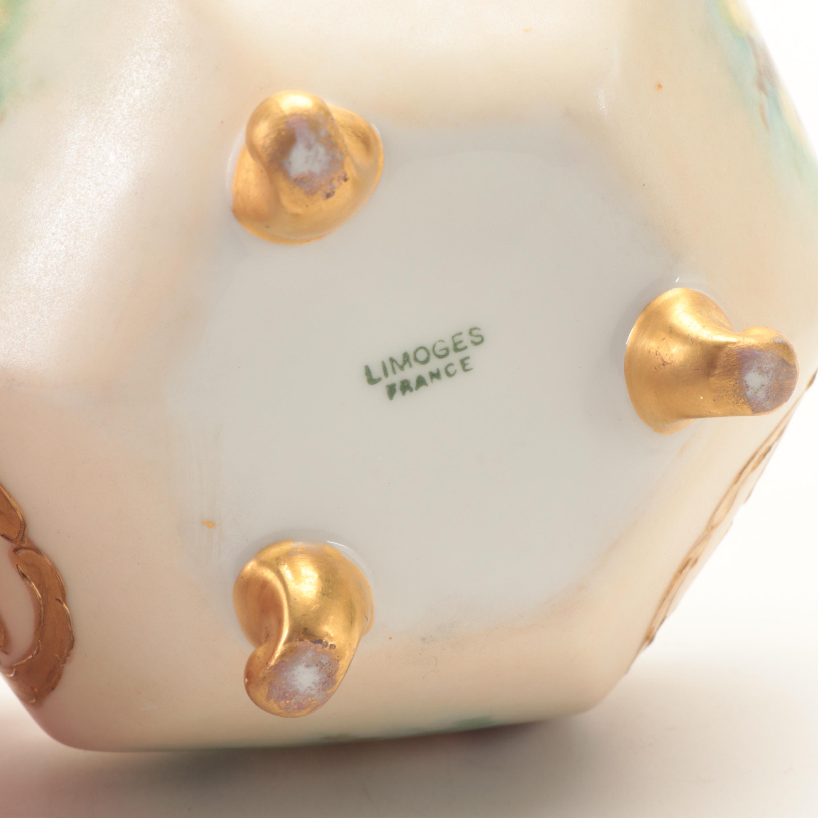 Hand-Painted Limoges Porcelain Boxes, Mid-20th Century