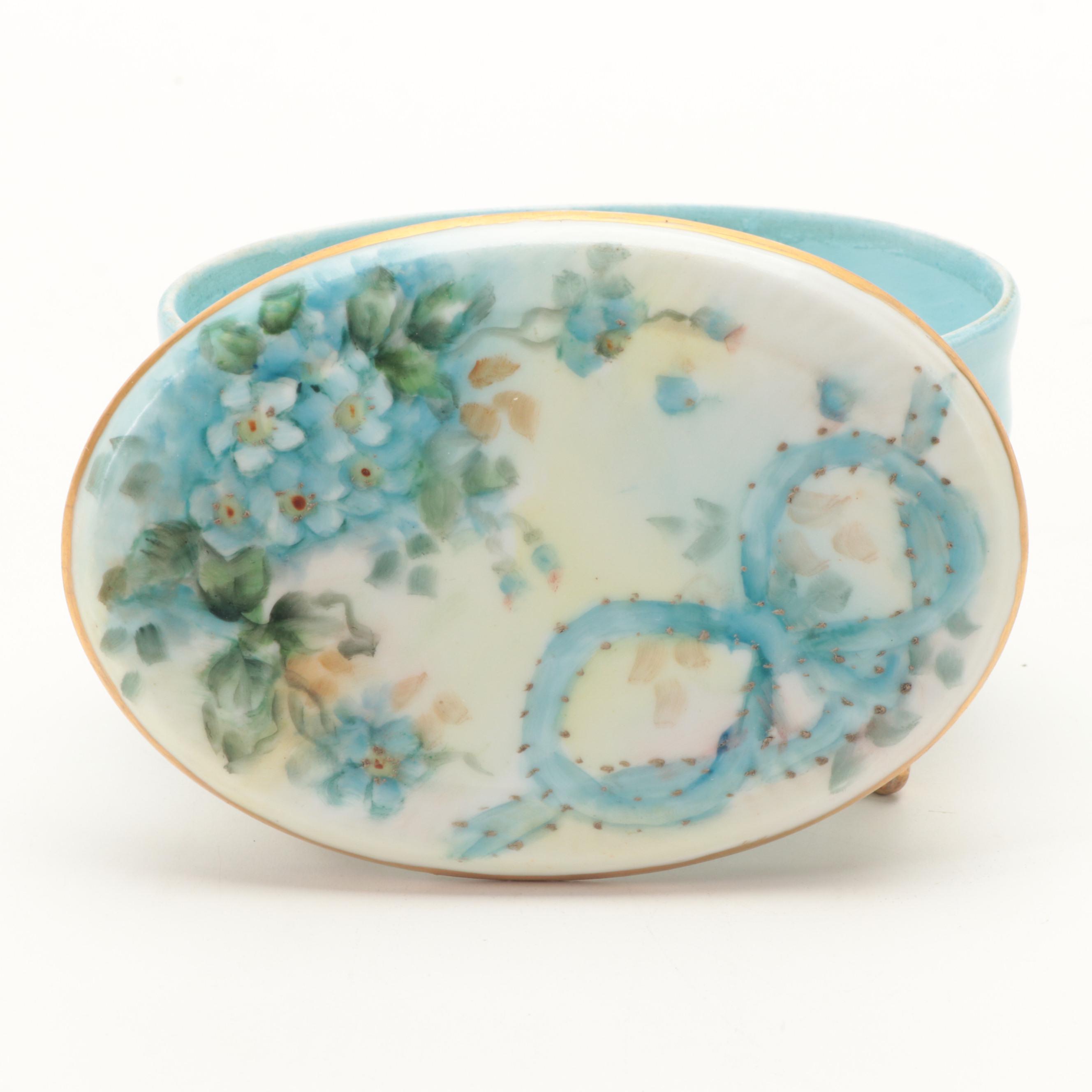 Hand-Painted Limoges Porcelain Boxes, Mid-20th Century