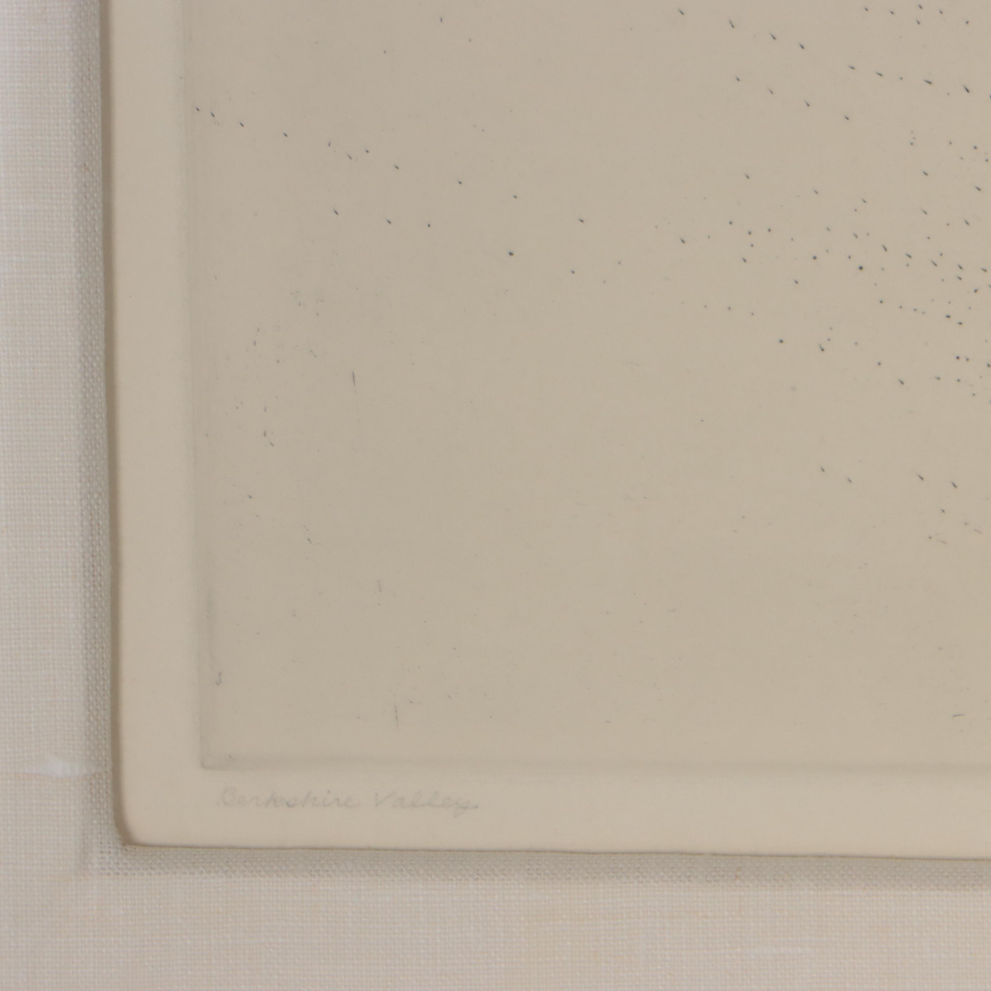 Richard Claude Ziemann Landscape Etching "Berkshire Valley," 1967