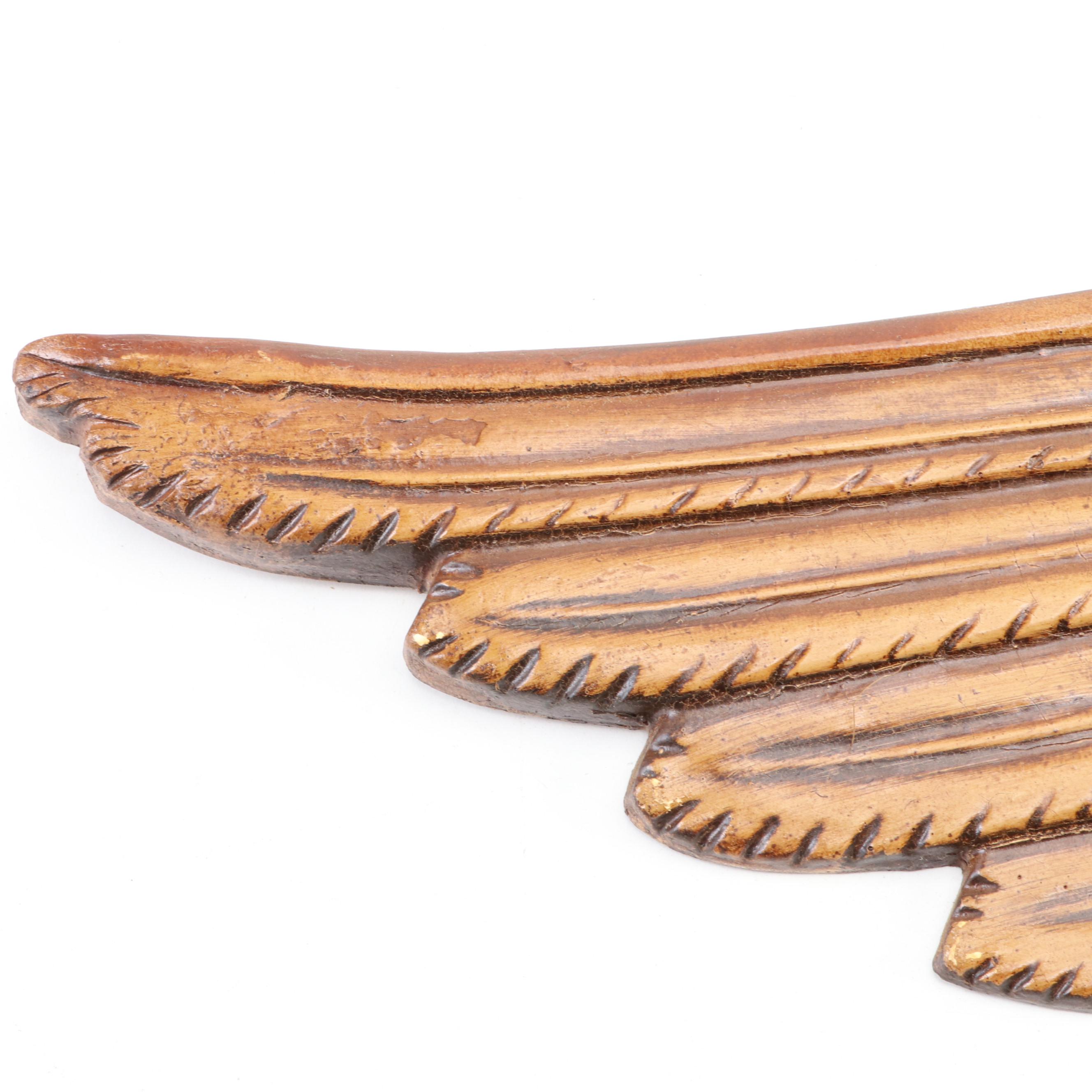 Wooden American Eagle Wall Plaque, Mid to Late 20th Century
